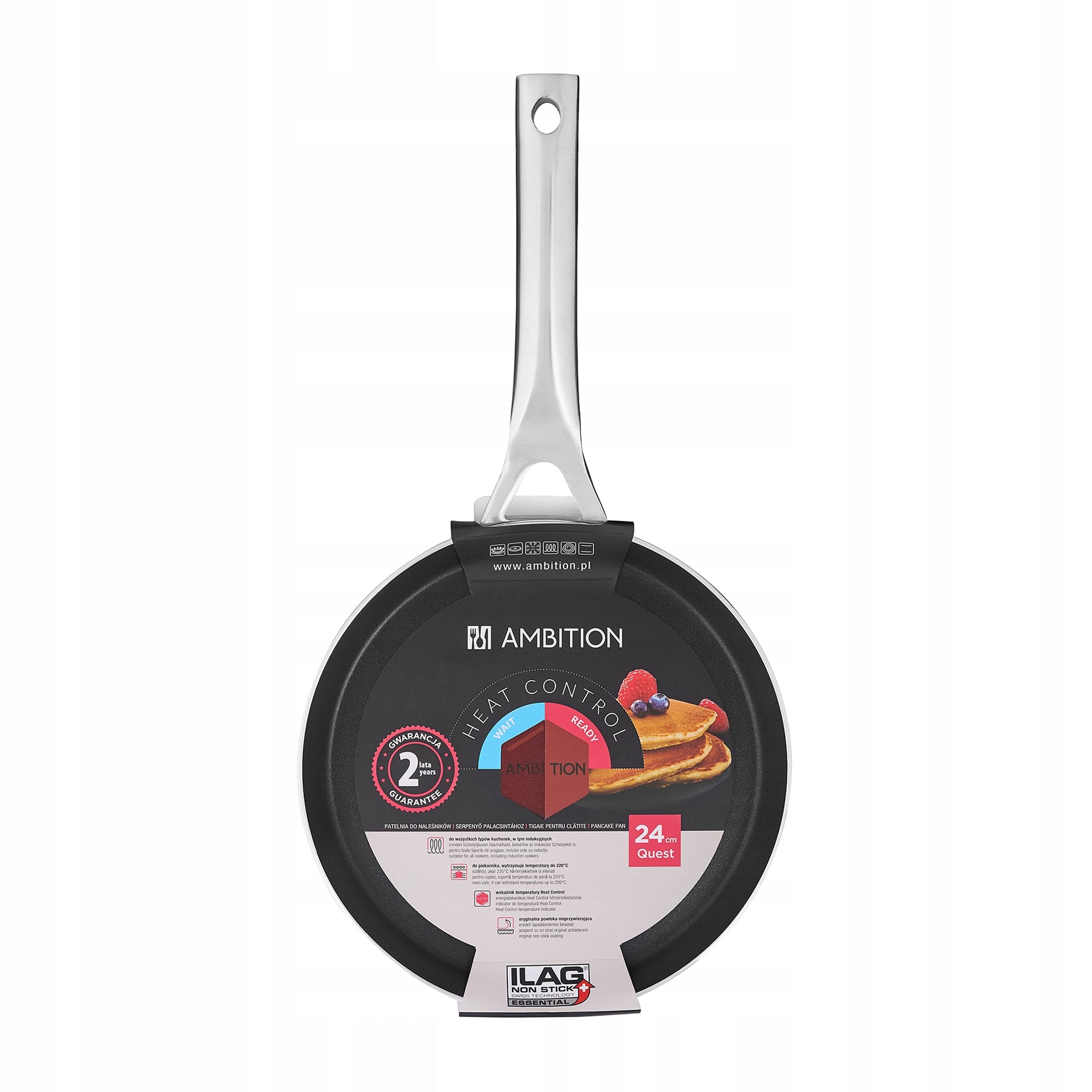 Pancake pan with coating Ilag Essential Quest 24 cm AMBITION 813235 Brand Ambition