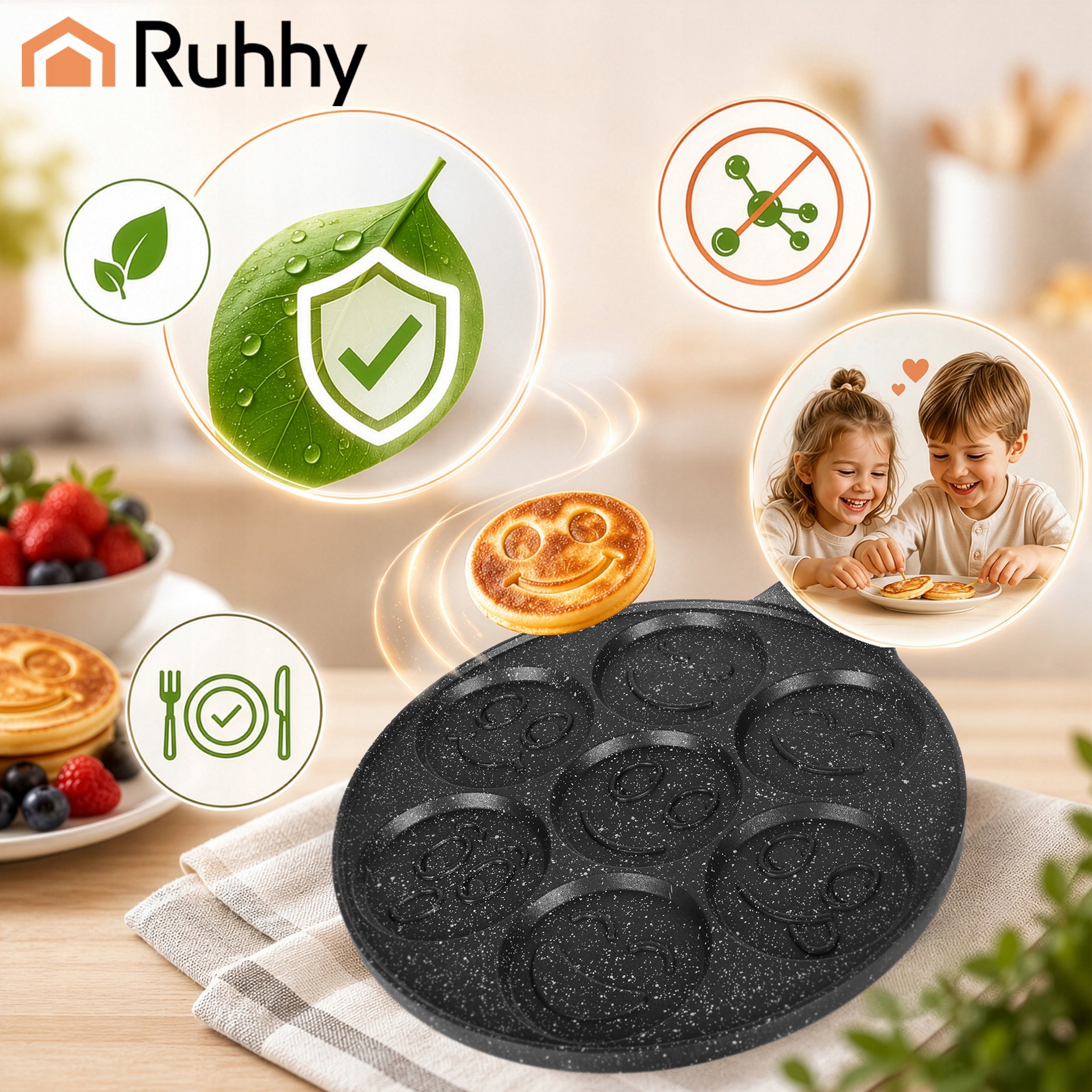 Pancakes Induction Non-Stick PFOA Free Manufacturer code Patelnia do jajek i placków Ruhhy 19317