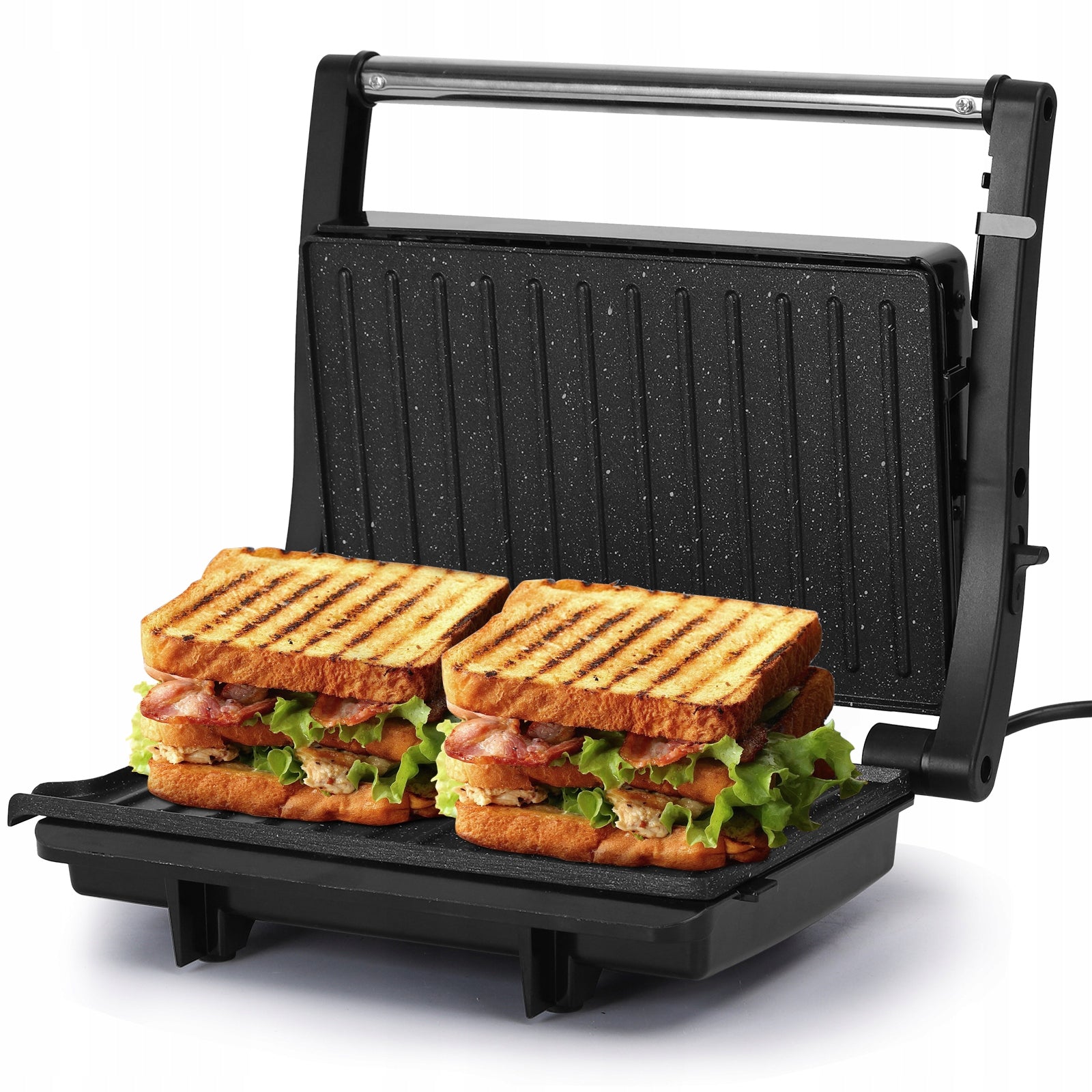 Panini sandwich maker 1000W electric grill 180° ceramic coating