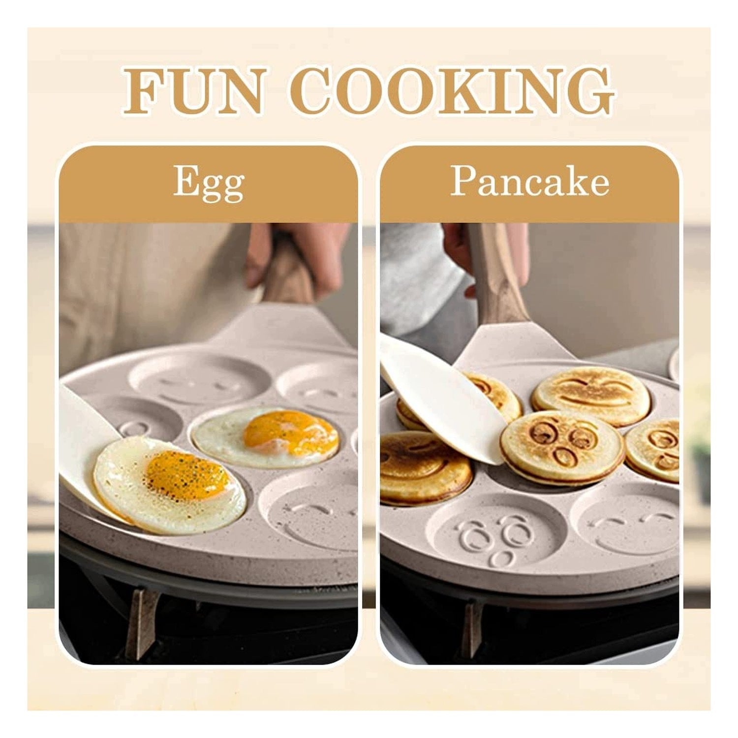 Pannenkoekenpan 26 cm - 7 cheerful faces - induction Brand no brand