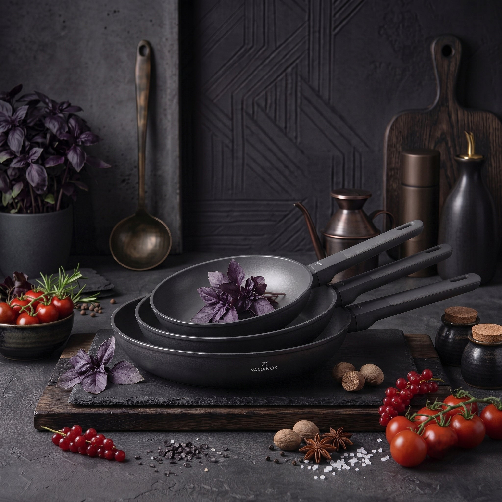 Pans 20/24/28 cm Valdinox Modern induction gas non-stick pan set Brand Valdinox
