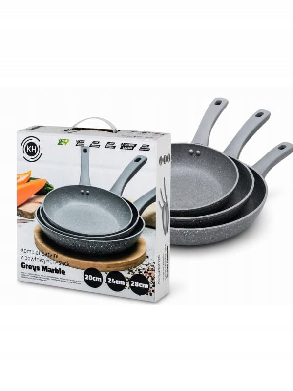 Pans 3 pcs (20/24/28 cm), granite, Greys Marble Konighoffer Manufacturer code 5903313453493