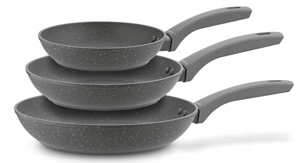Pans 3 pcs (20/24/28 cm), granite, Greys Marble Konighoffer