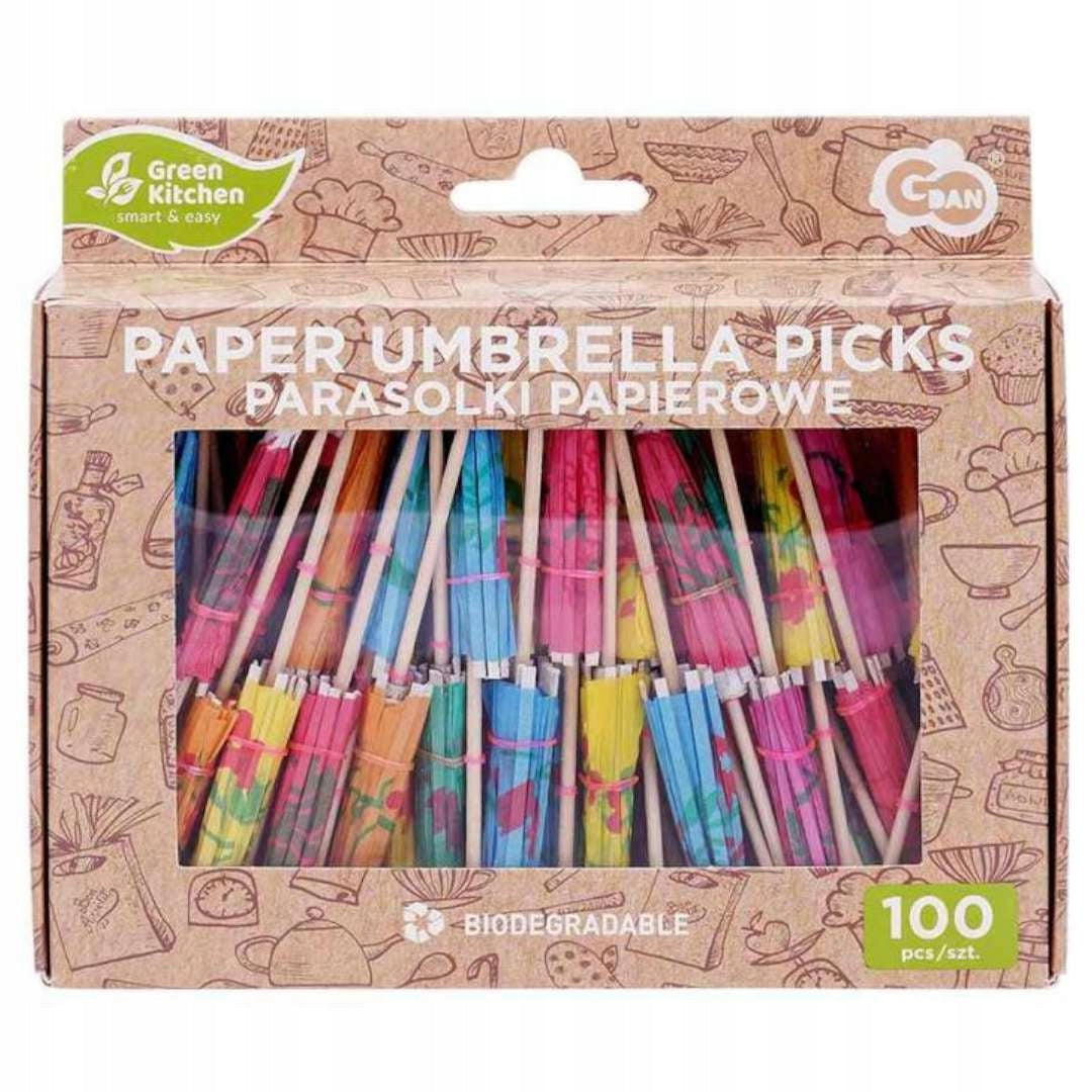 Paper UMBRELLAS FOR DRINKS colorful Hawaiian FLOWERS MARKERS 100 pcs Manufacturer code PF-PPMK