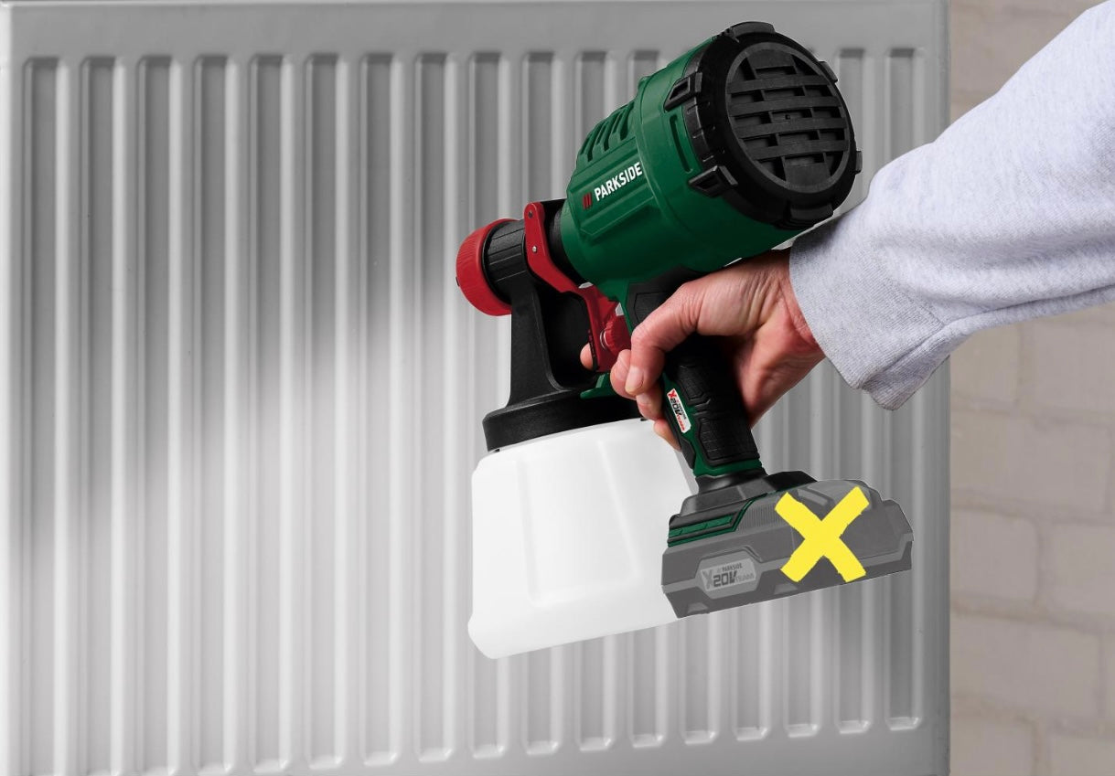 Parkside 20V Cordless Paint Gun + Accessories Packaging status original