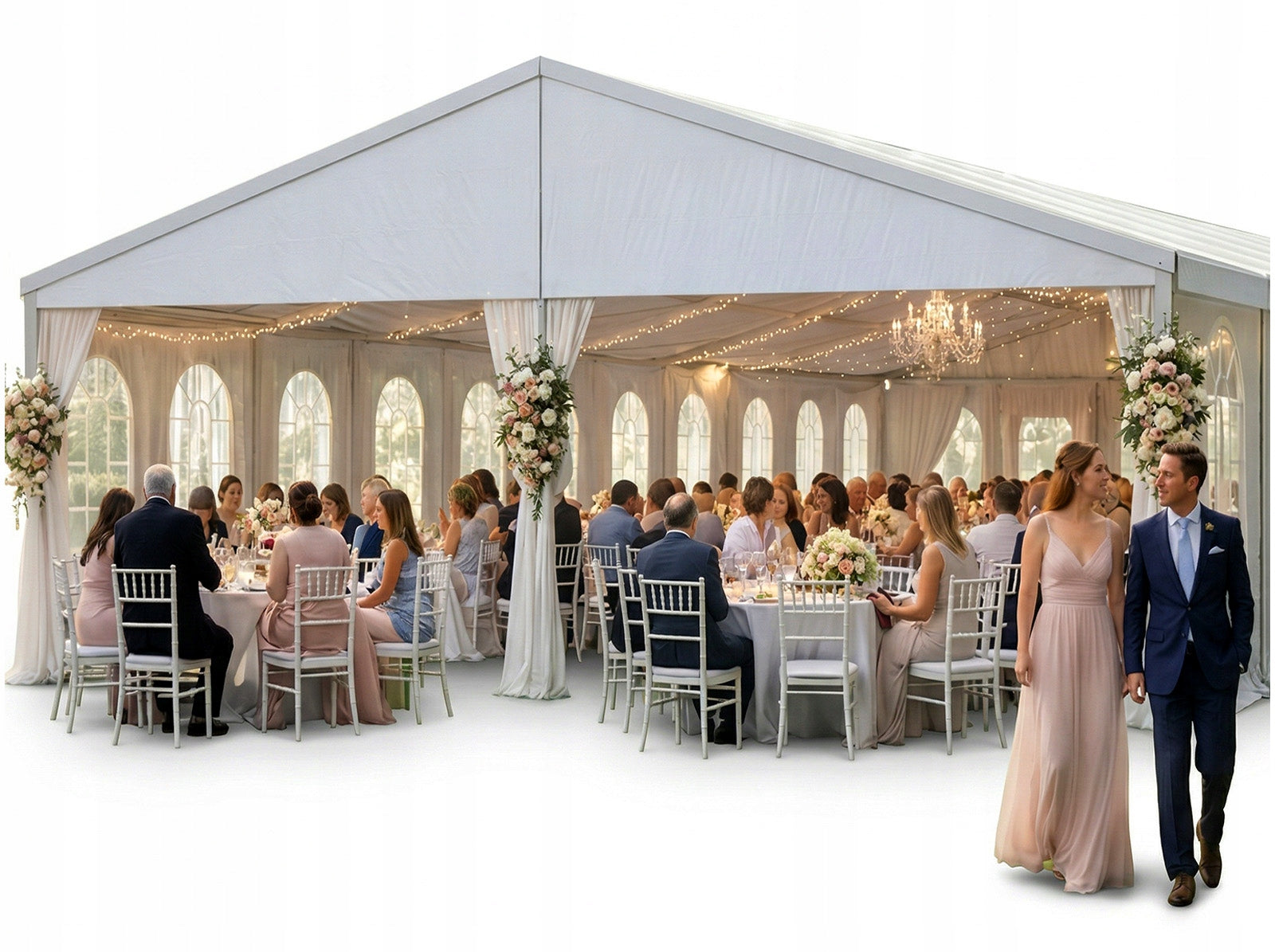 Party Tent 10x20m Aluminum, PVC White Wedding Catering 10m x 20m