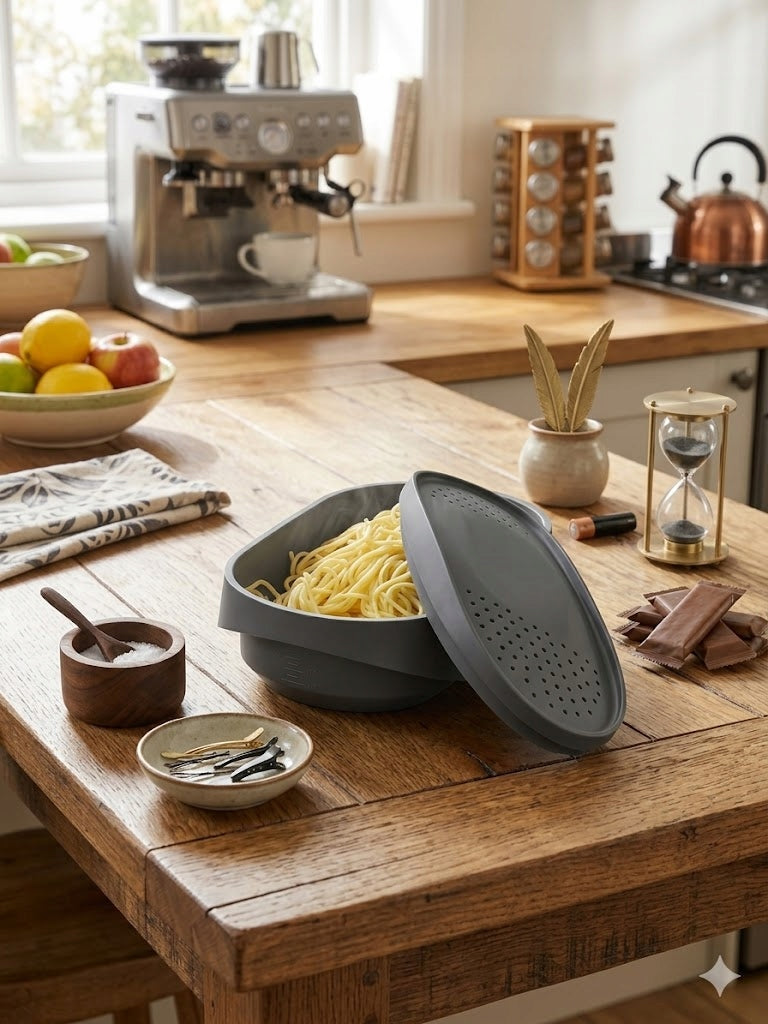 Pasta Dish BPA Free Microwave Container for Spaghetti for Ramen Manufacturer code mikrofalowy garnek makaronowy sitko spaghetti