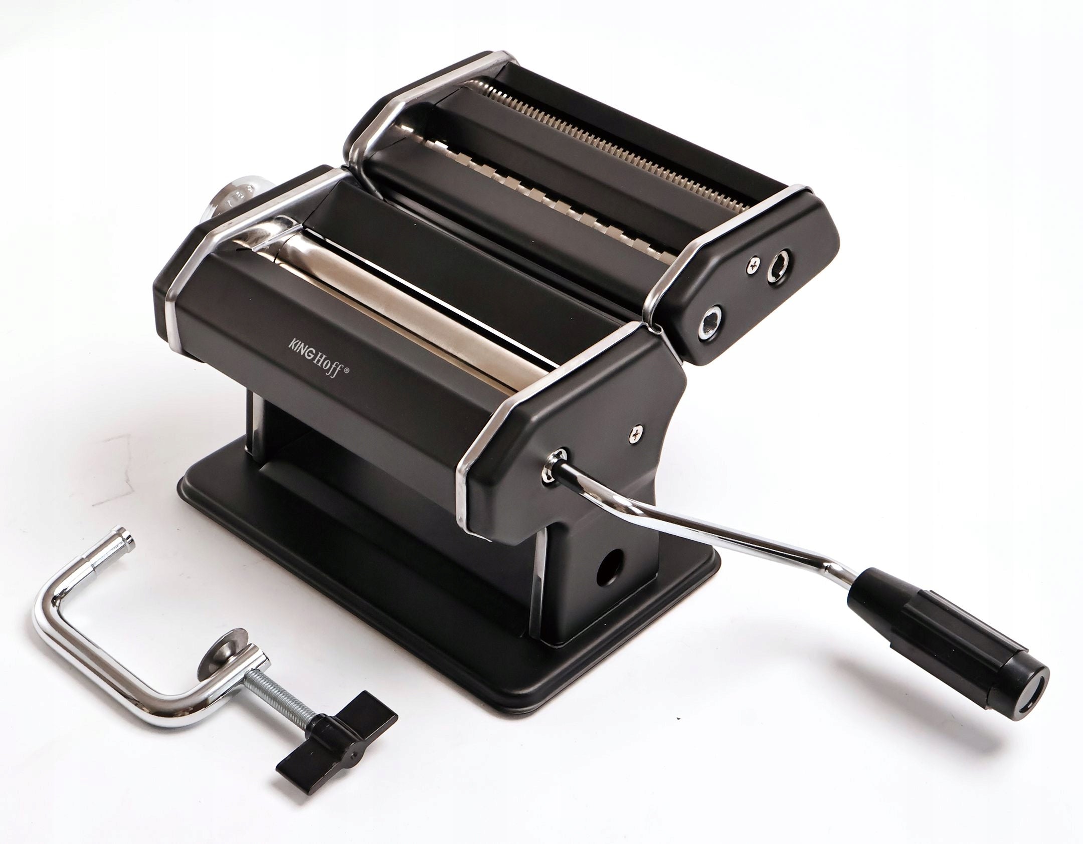 Pasta machine 3in1 KINGHoff 150mm 2 blades Black Rolling Slicing EAN (GTIN) 5908287219274