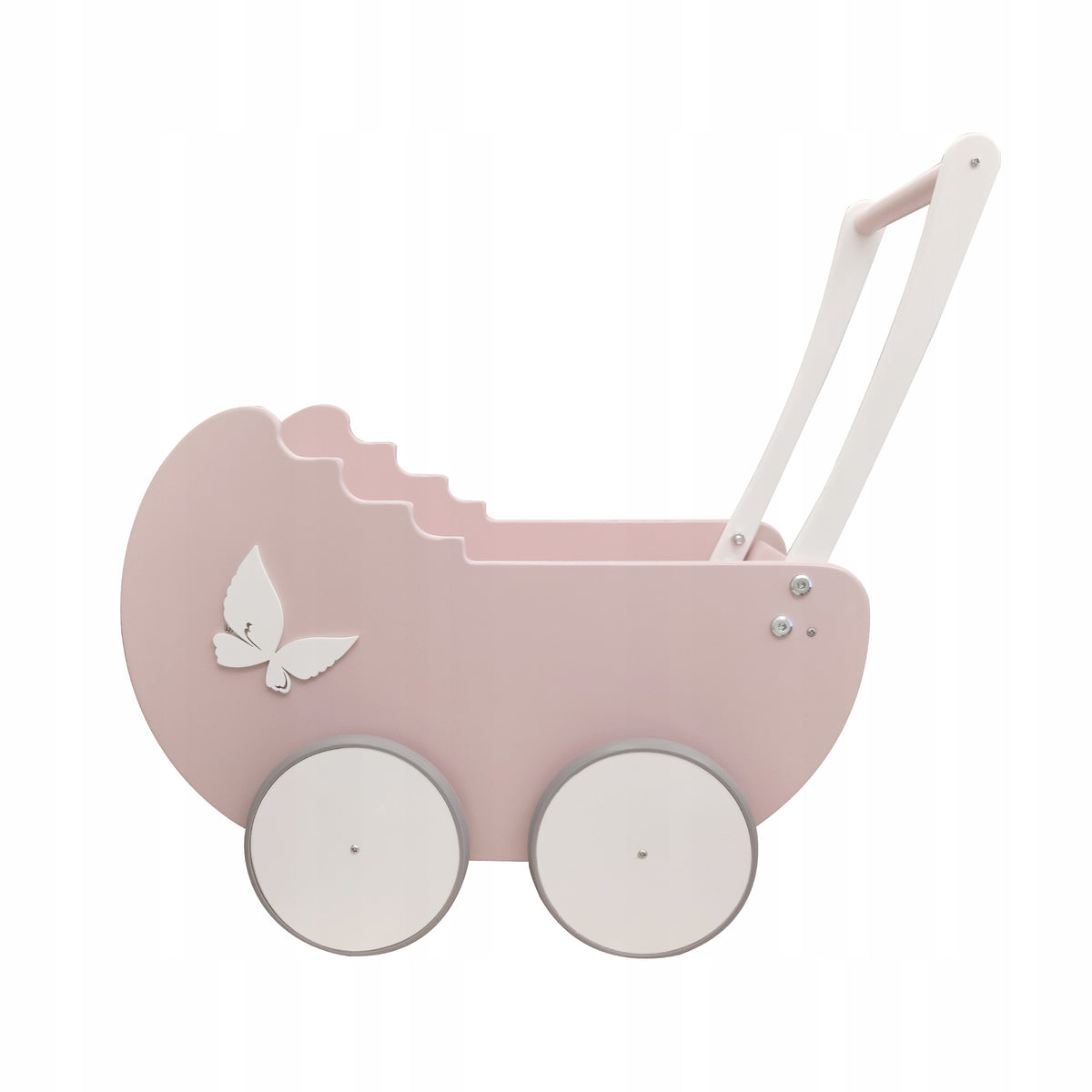 Pastel Wooden Doll Stroller Pusher Ivy Pink White Toy Packaging status original