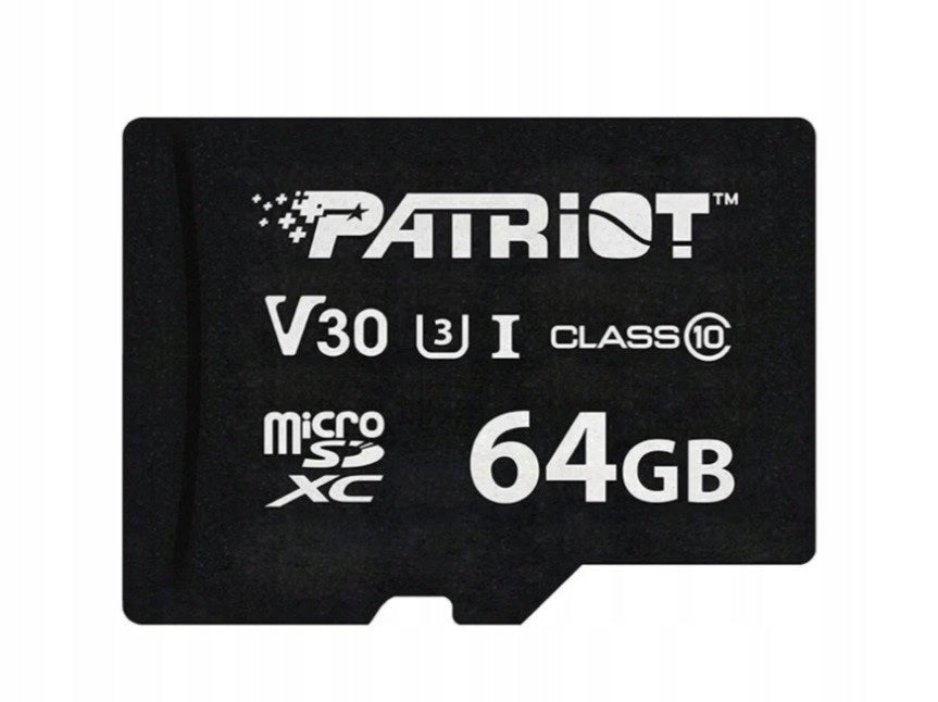 Patriot MicroSDHC Card 64GB Vx V30 C10 UHS-I U3