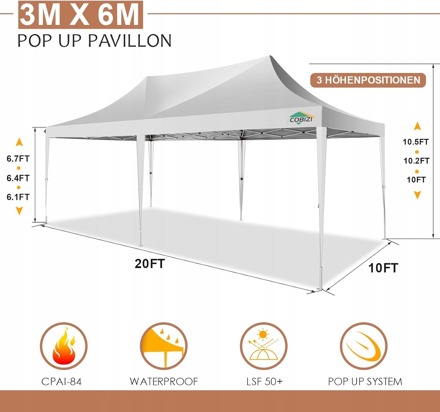 Pavilion 3x6 Automatic Express Tent Type pavilion