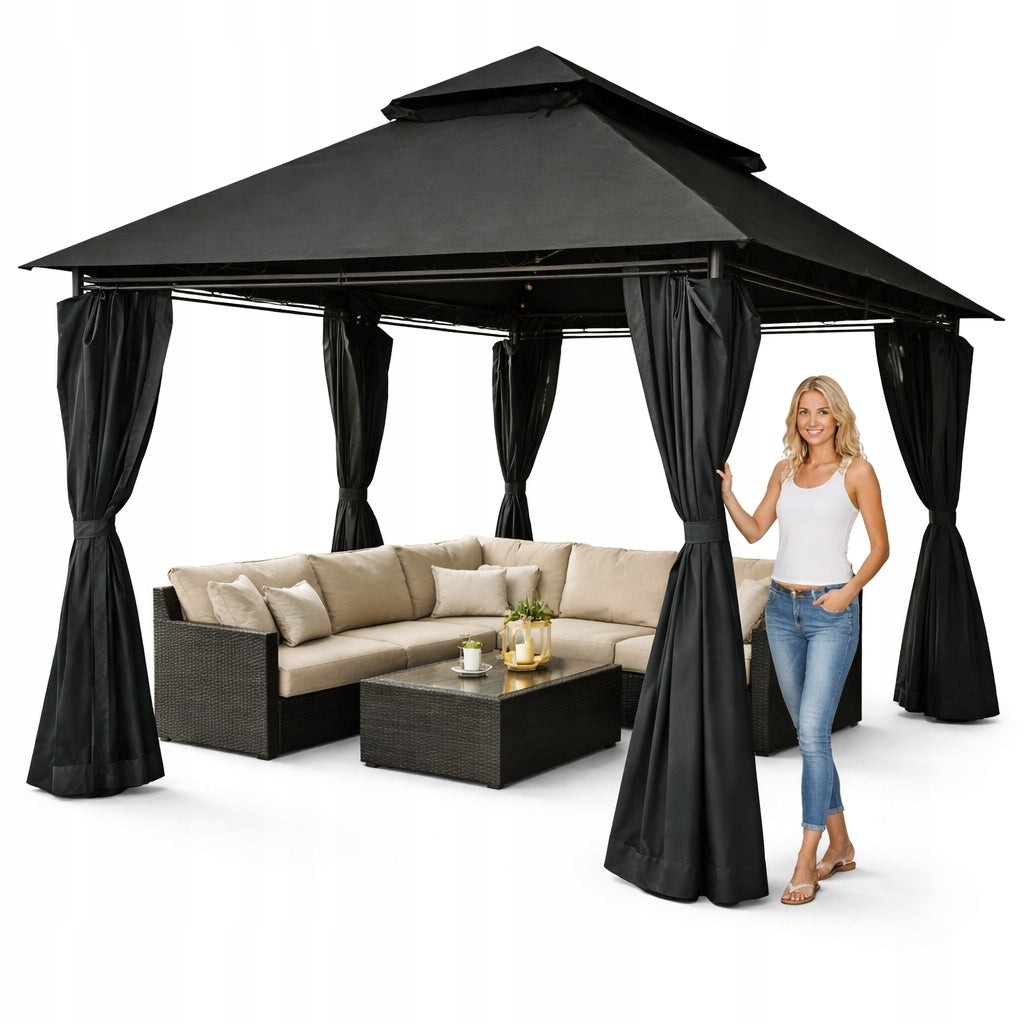 Pavilion garden tent Cristina gazebo 3x4 m with LED lighting MOSQUITO NET Manufacturer Corciano