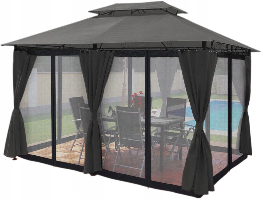 Pavilion garden tent gazebo 3x4 m with LED lighting MOSQUITO NET