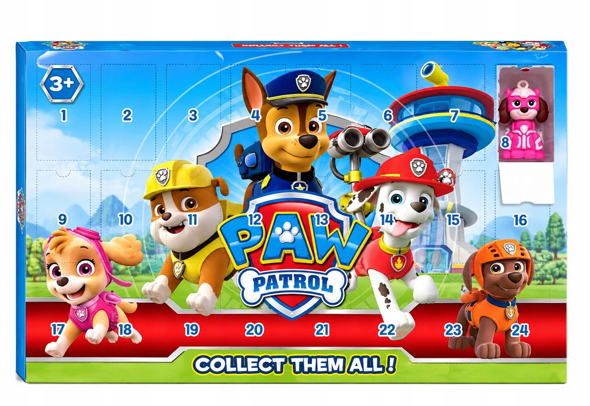 Paw Patrol Advent Calendar 24 Figurines Surprises Gift Set