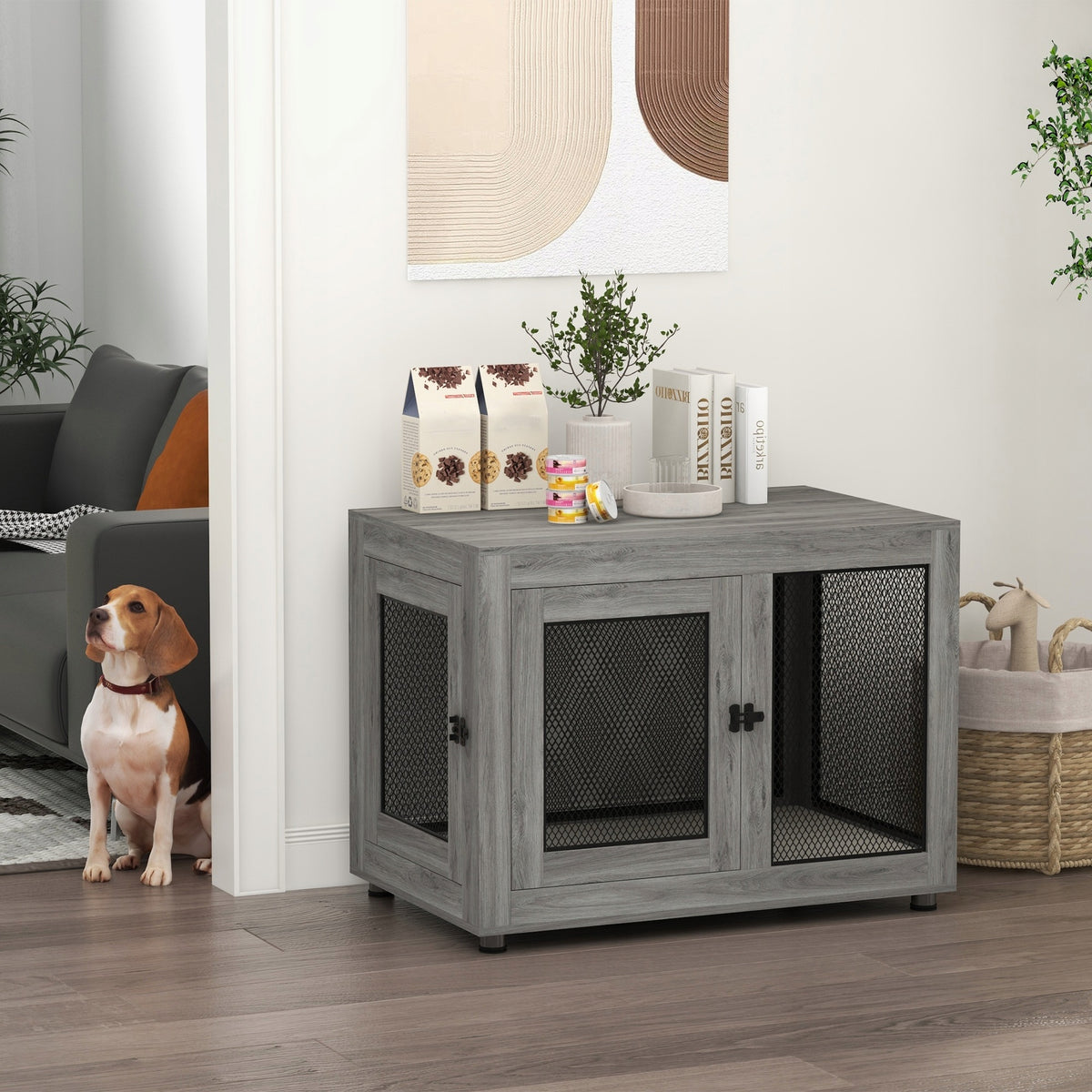 PawHut Kennel Cage for Dog Lockable for Home Side Table 94x60x71,5cm Brand PawHut