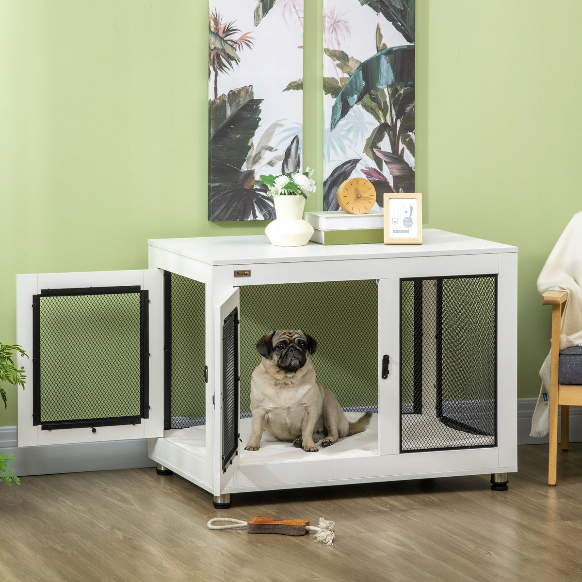 PawHut Pet Dog Cage with Tabletop House Buda Playpen 94 x 60 x 71,5 cm Manufacturer code D02-132V00WT
