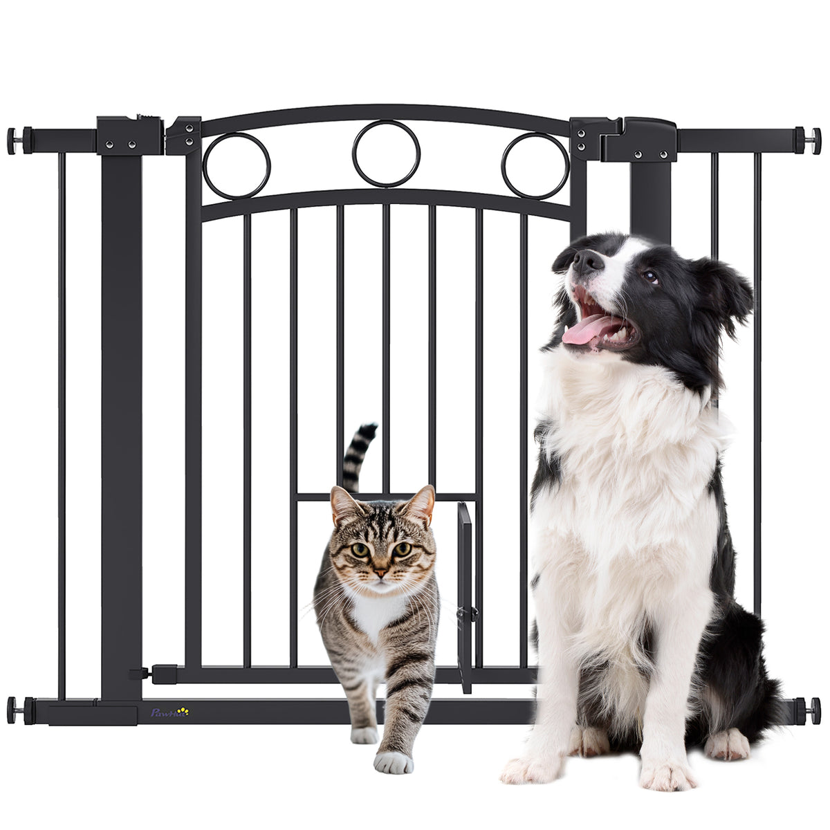PawHut Safety gate, 76-104 cm stair gate, safety gate