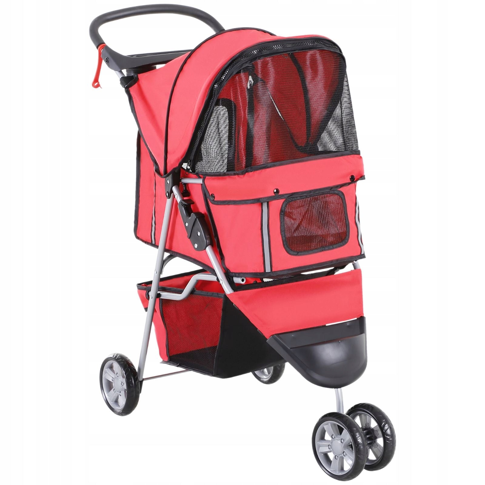 PawHut dog and cat stroller folding up to 10 kg red