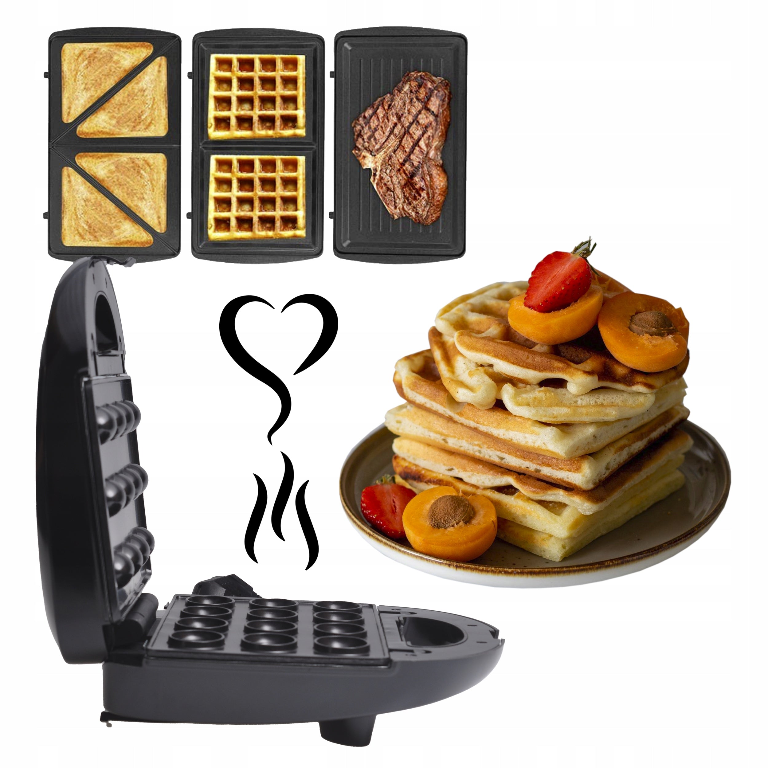 Peanut Toaster Sandwich Toaster Grill Electric Waffle Iron 5-in-1