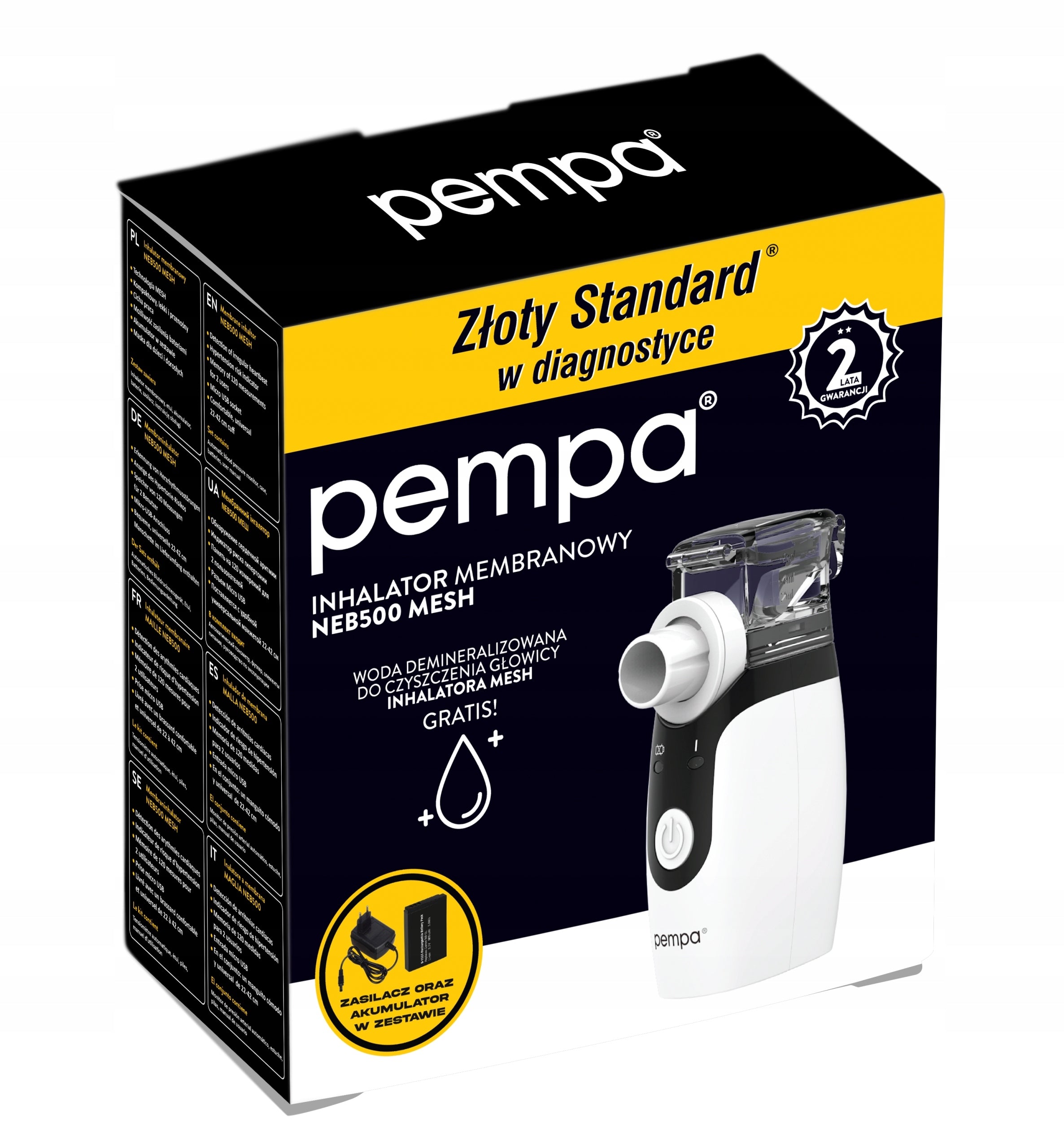Pempa NEB500 mesh inhaler + power supply + accessories