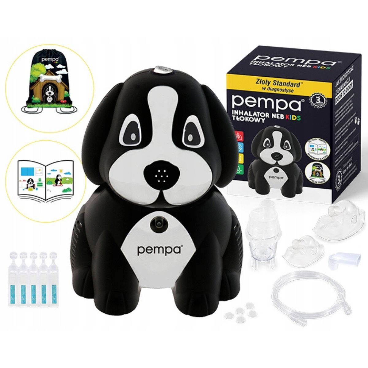 Pempa Neb Kids plunger inhaler for children dog
