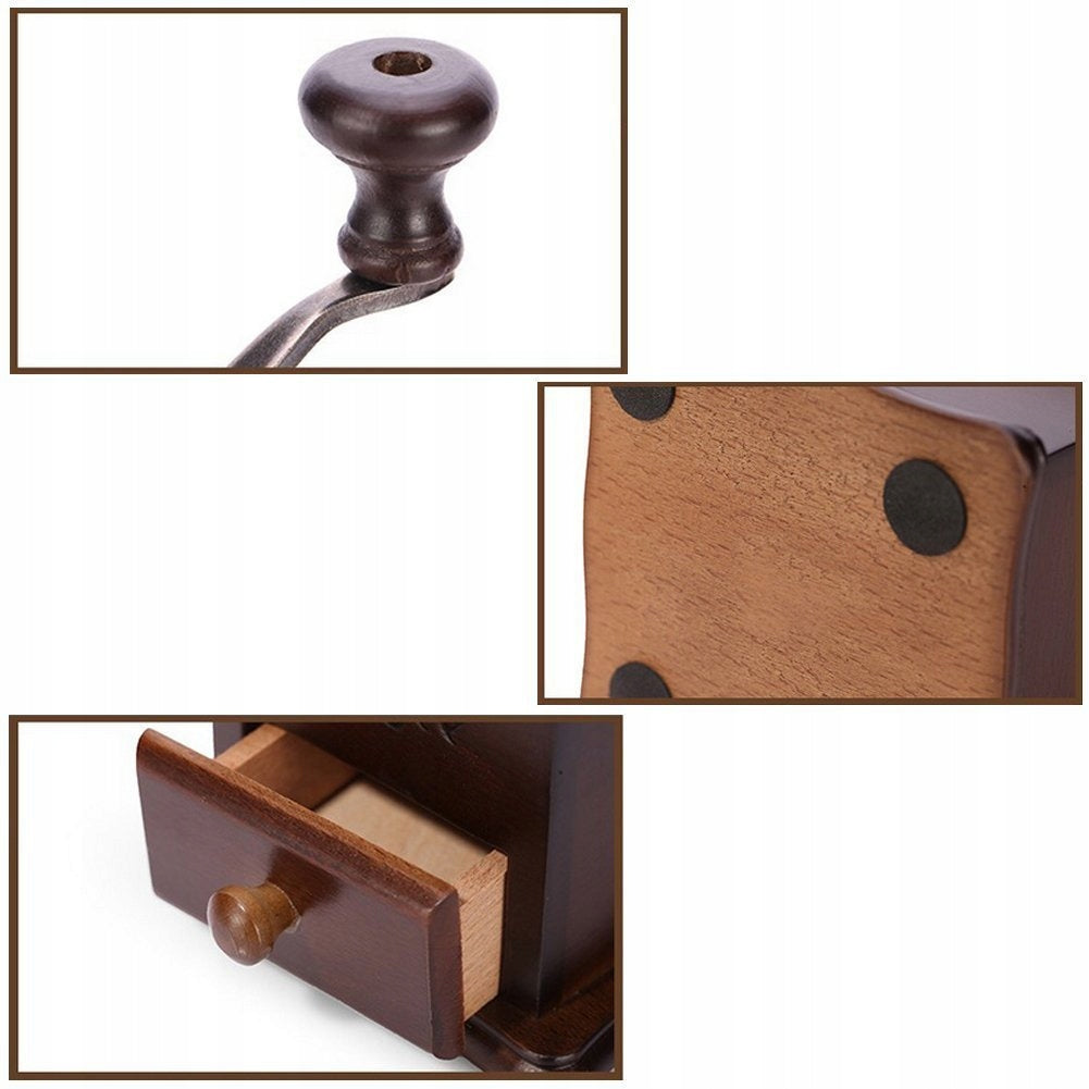 Pepper and Salt Coffee Grinder Handheld Retro Old Wooden +Freebie Packaging status original