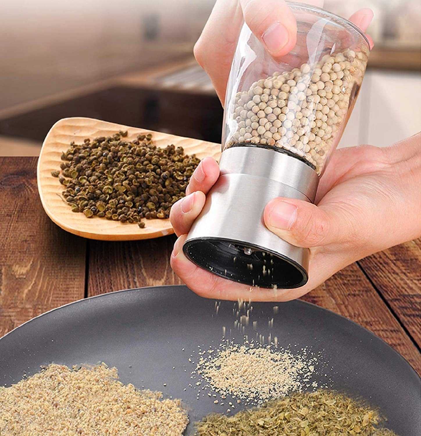 Pepper and Salt Grinder Spices for Grinding Handheld Kitchen 3 Pcs EAN (GTIN) 5905629140128
