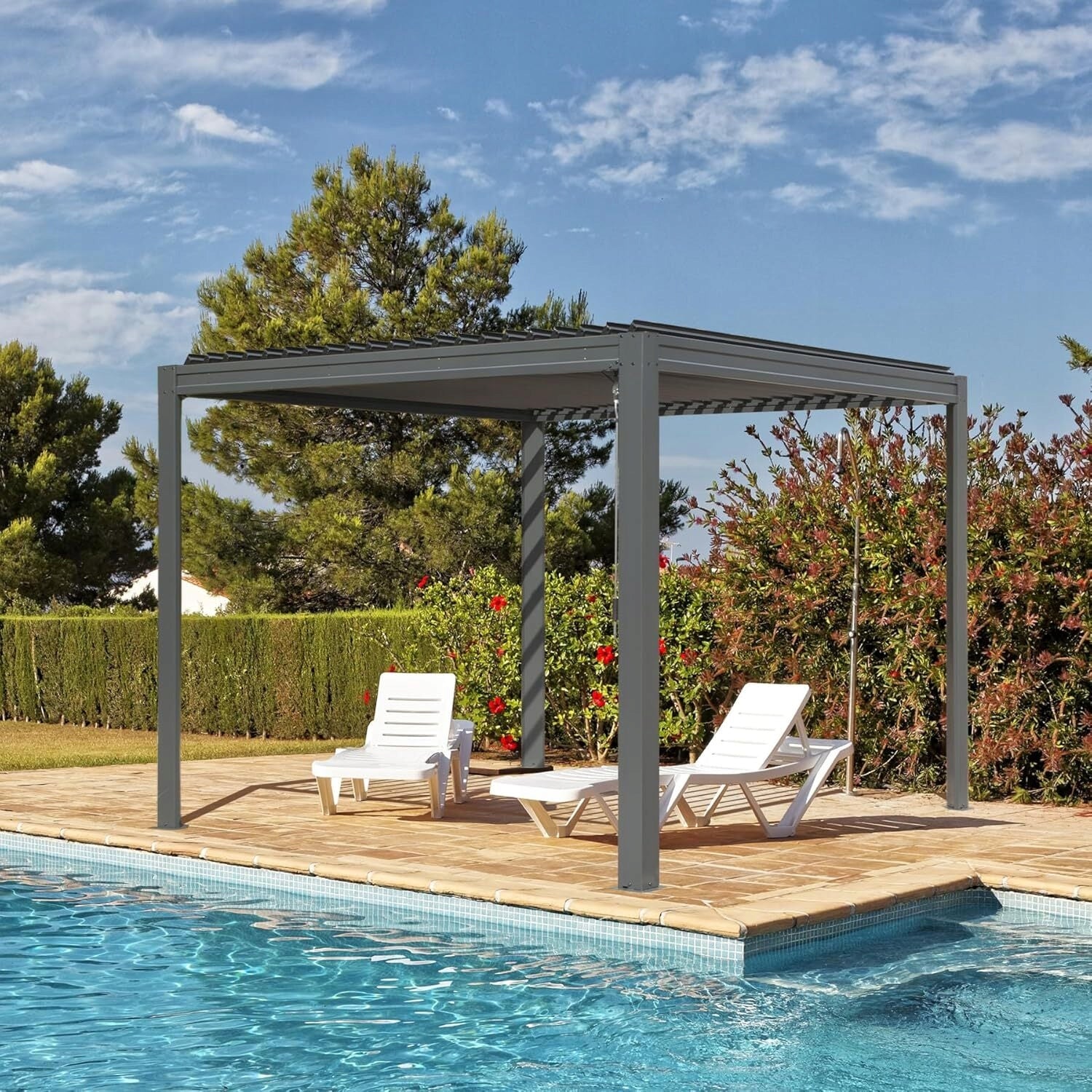 Pergola Gazebo Aluminum Terrace Canopy 3x3 Corciano garden movable roof Sheathing type other