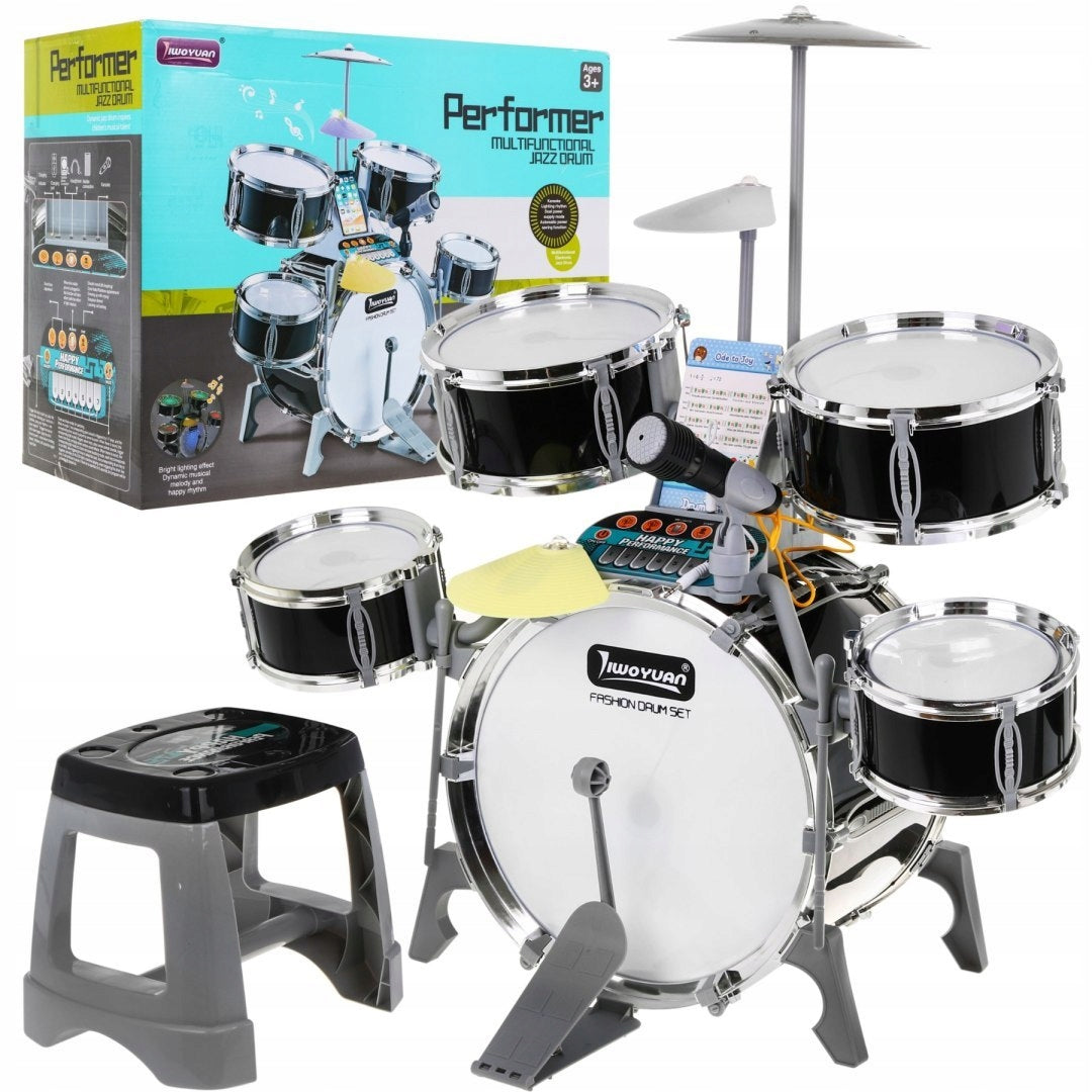 Perksuja for children Illuminated drums learning to play keyboard microphone Q530A