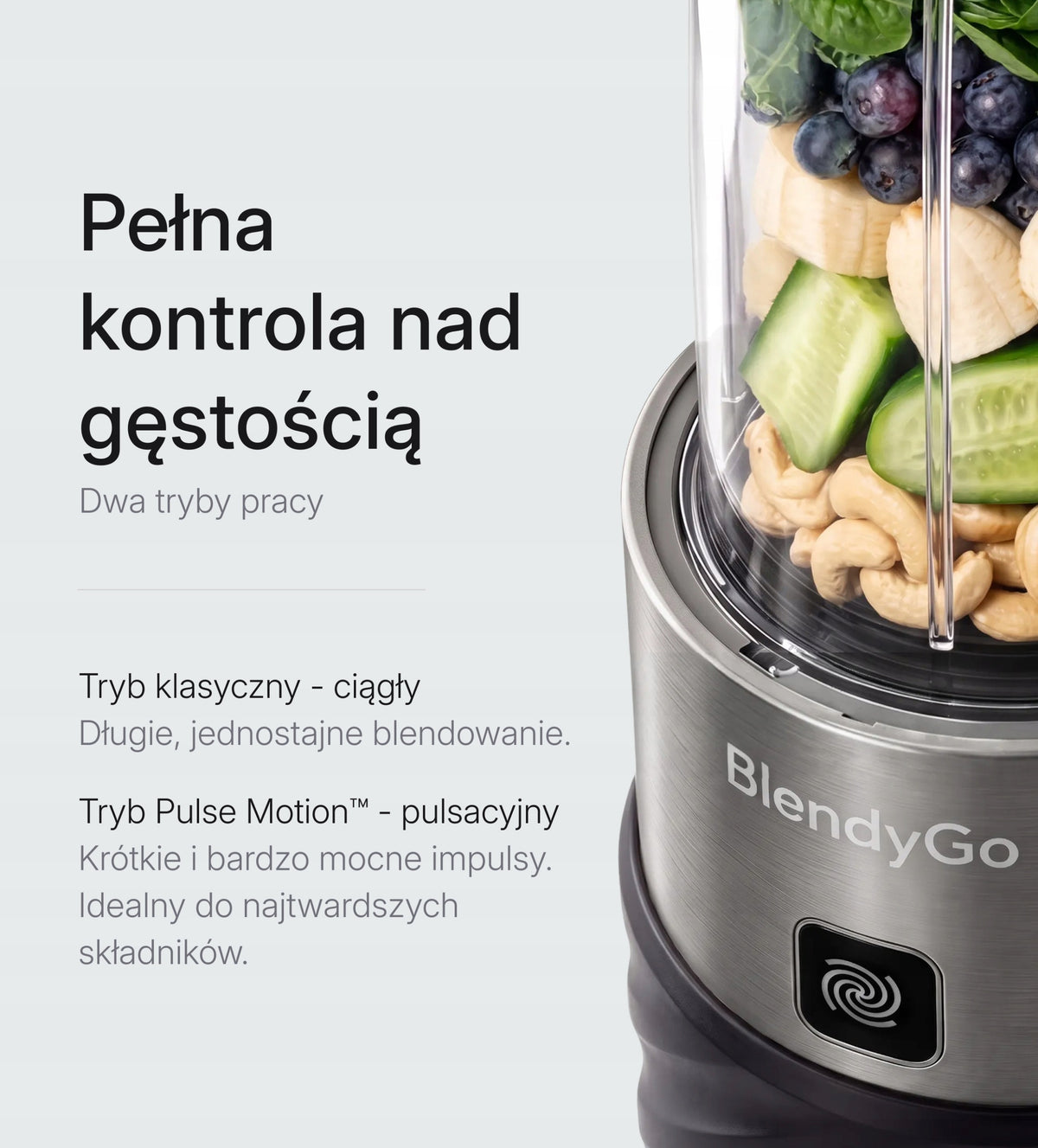 Personal cup blender BlendyGo MAX for smoothies and smoothies 1200W 1L Manufacturer code BlendyGo Max - Mikser do kruszenie lodu
