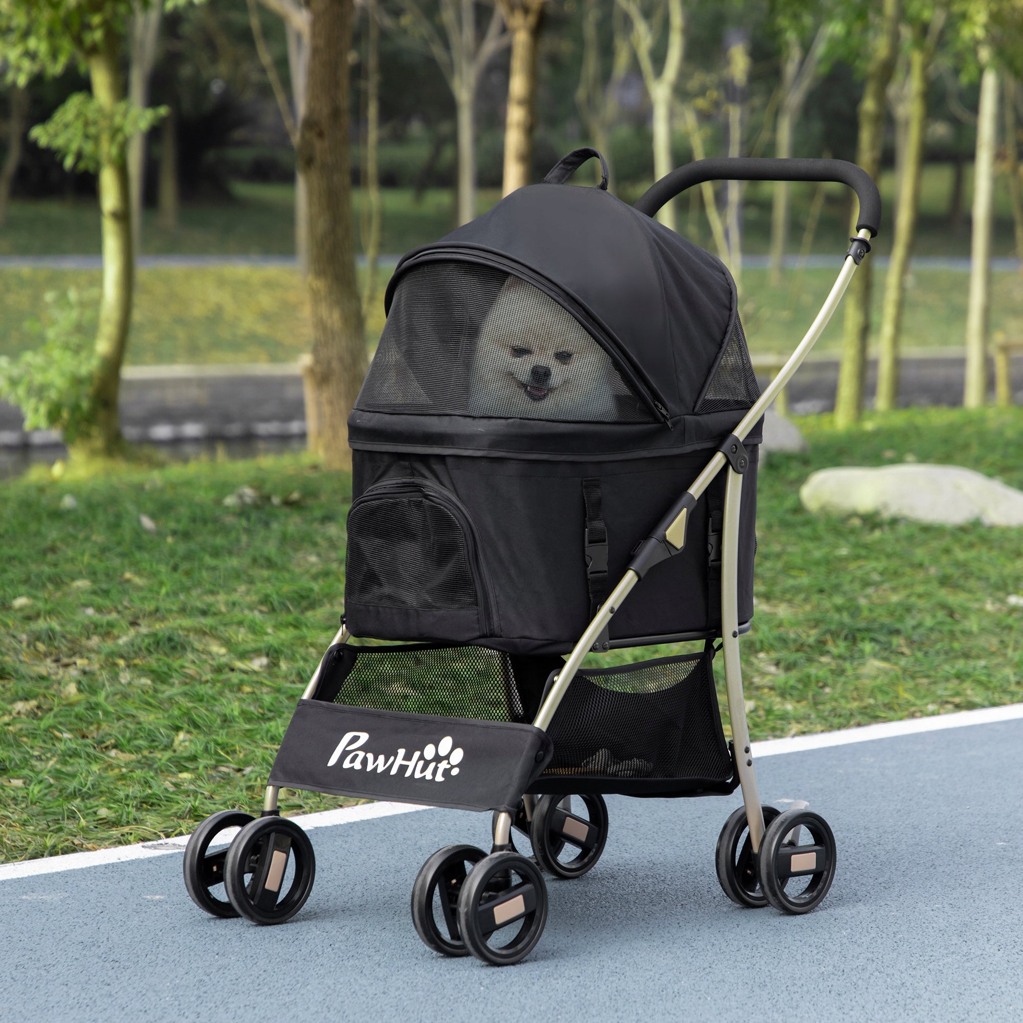 Pet trolley PawHut D00-166V00BK 3in1