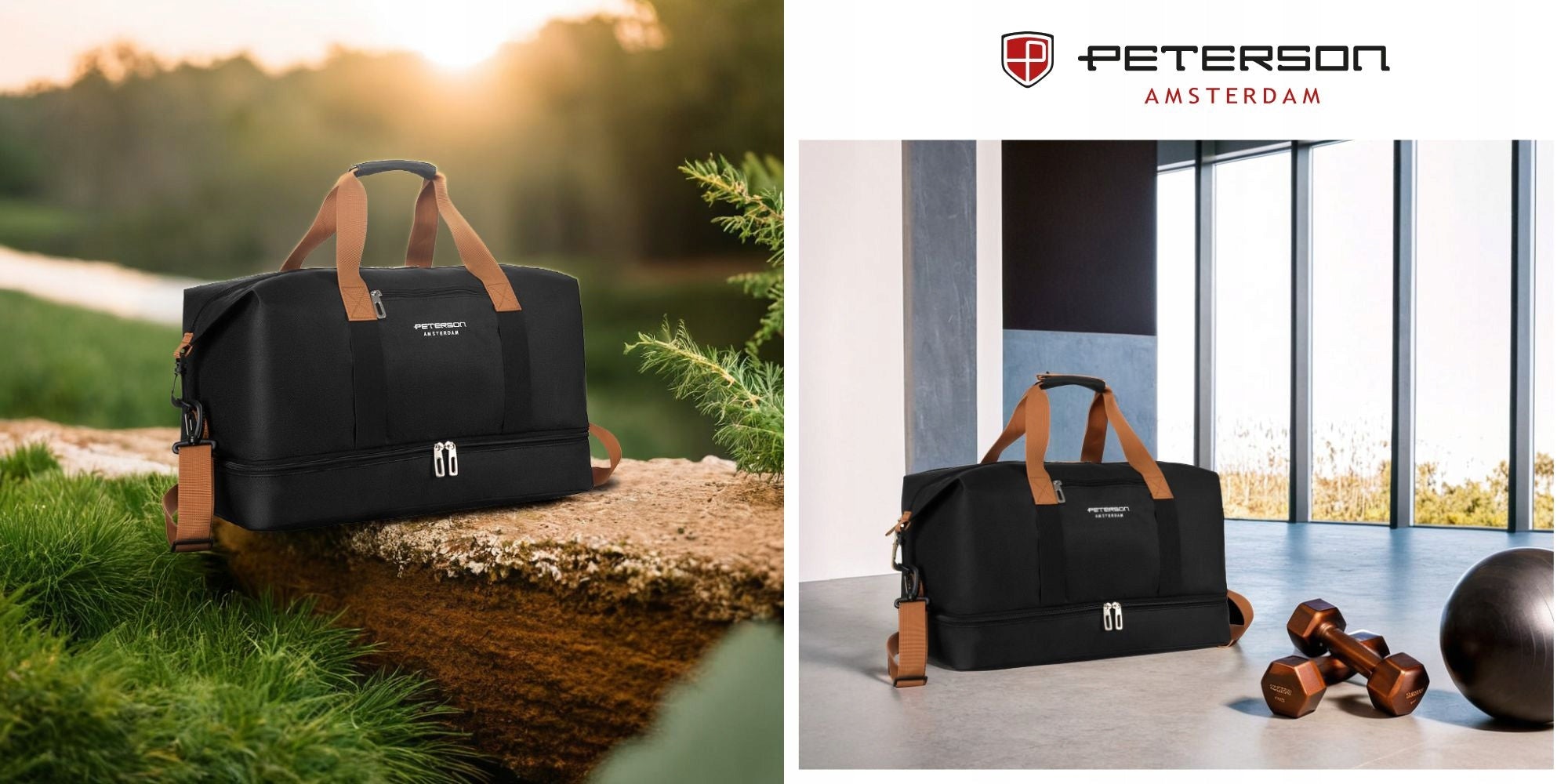 Peterson waterproof roomy travel weekend sports bag for shoes Packaging status original