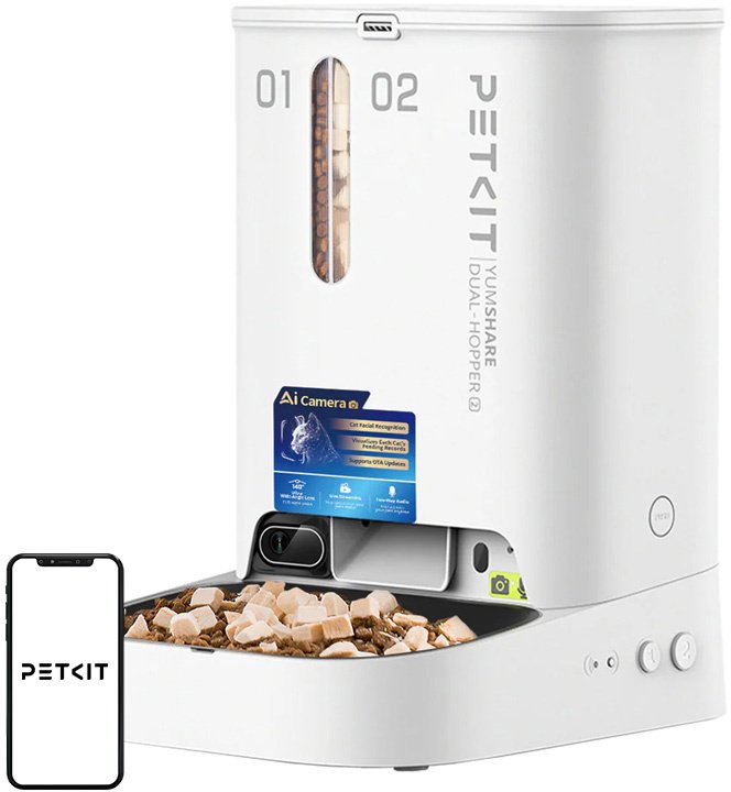 Petkit Yumshare Dual Hopper 2 Food Dispenser with Camera