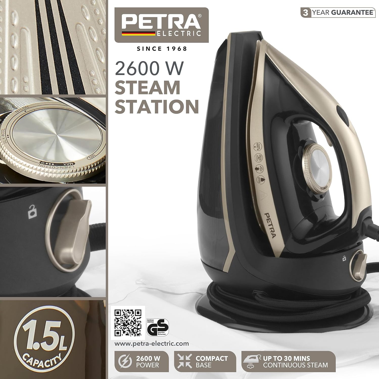 Petra Steam station 2600W ceramic foot 1,5l Packaging status original
