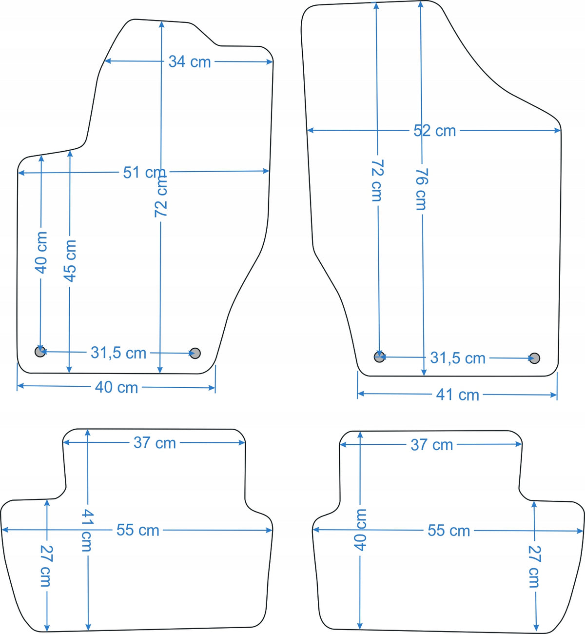 Peugeot 308/308sw 2007-2013r. Black velour rugs - Economy. Manufacturer Aldos