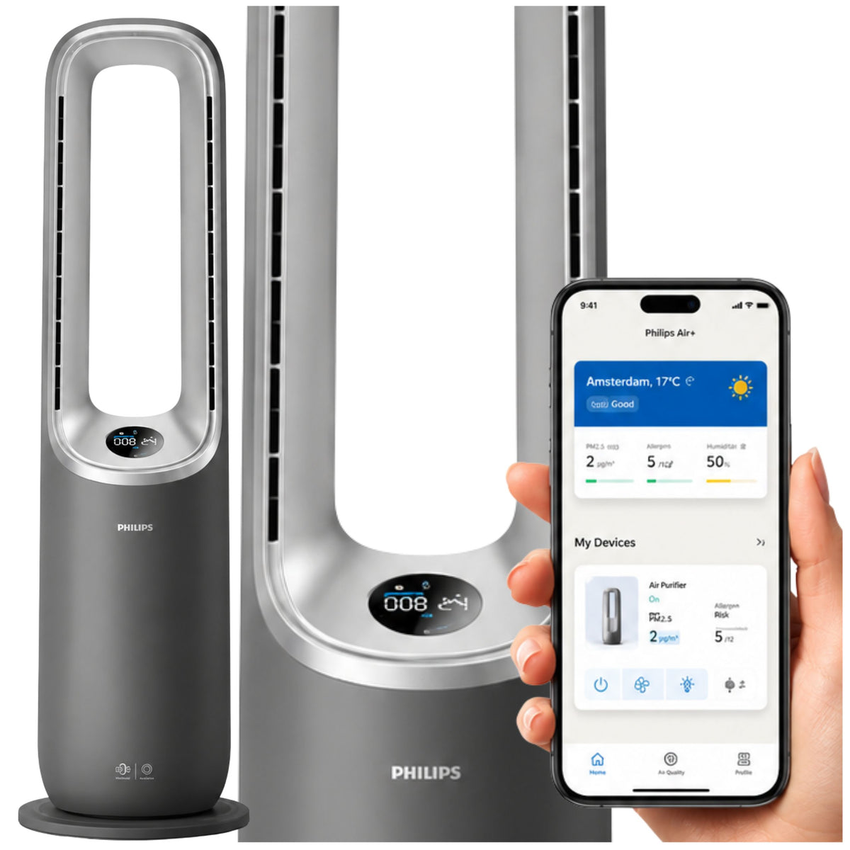 Philips Air Purifier 3in1 Function Fan Heating AMF870/15