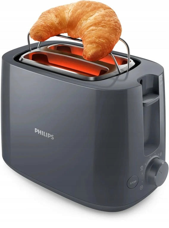 Philips Daily Collection HD2581/10 Toaster, 2 Slices, 900W, Grey Dominant color silver/gray