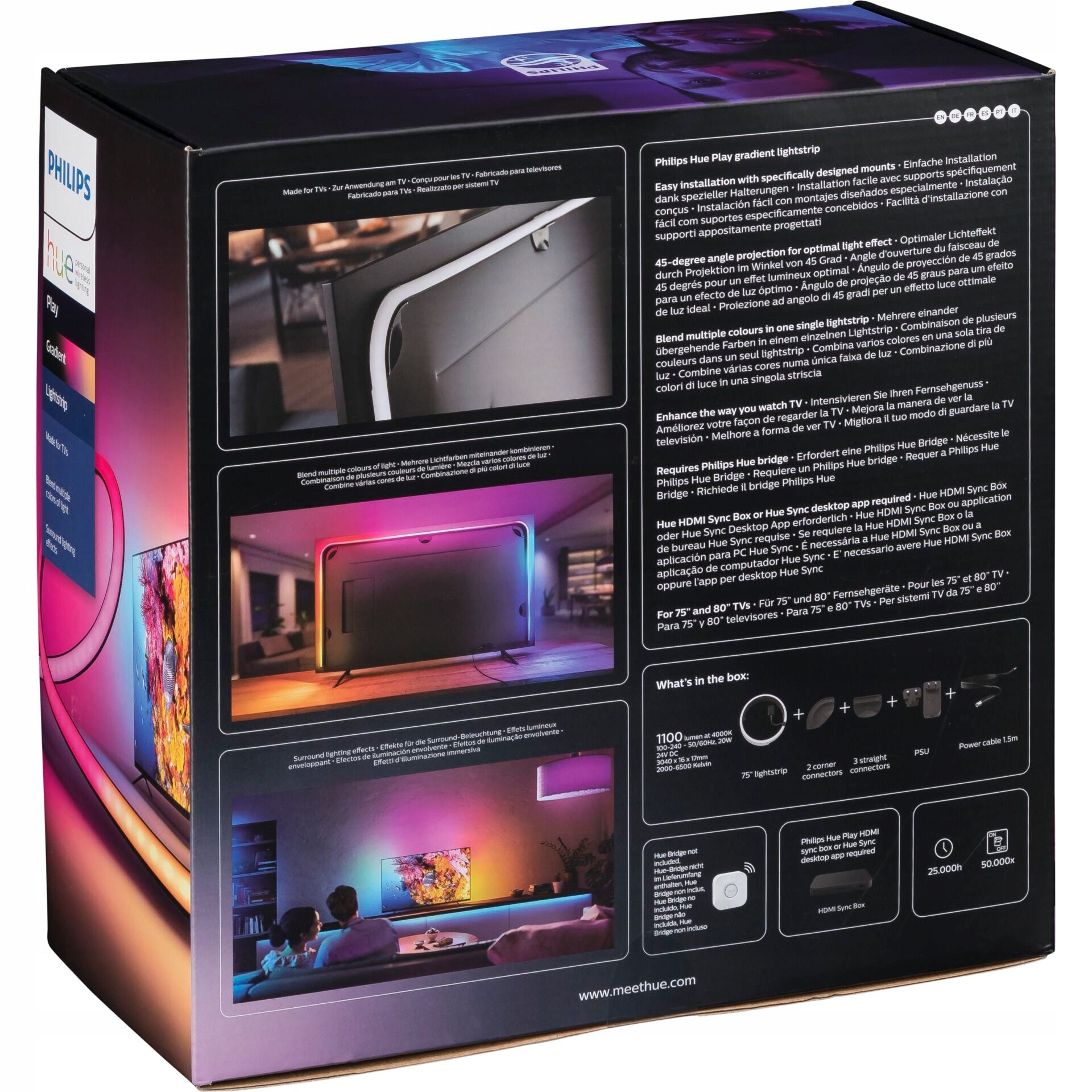 Philips Hue Gradient LED Lightstrip TV 75 inch Packaging status original