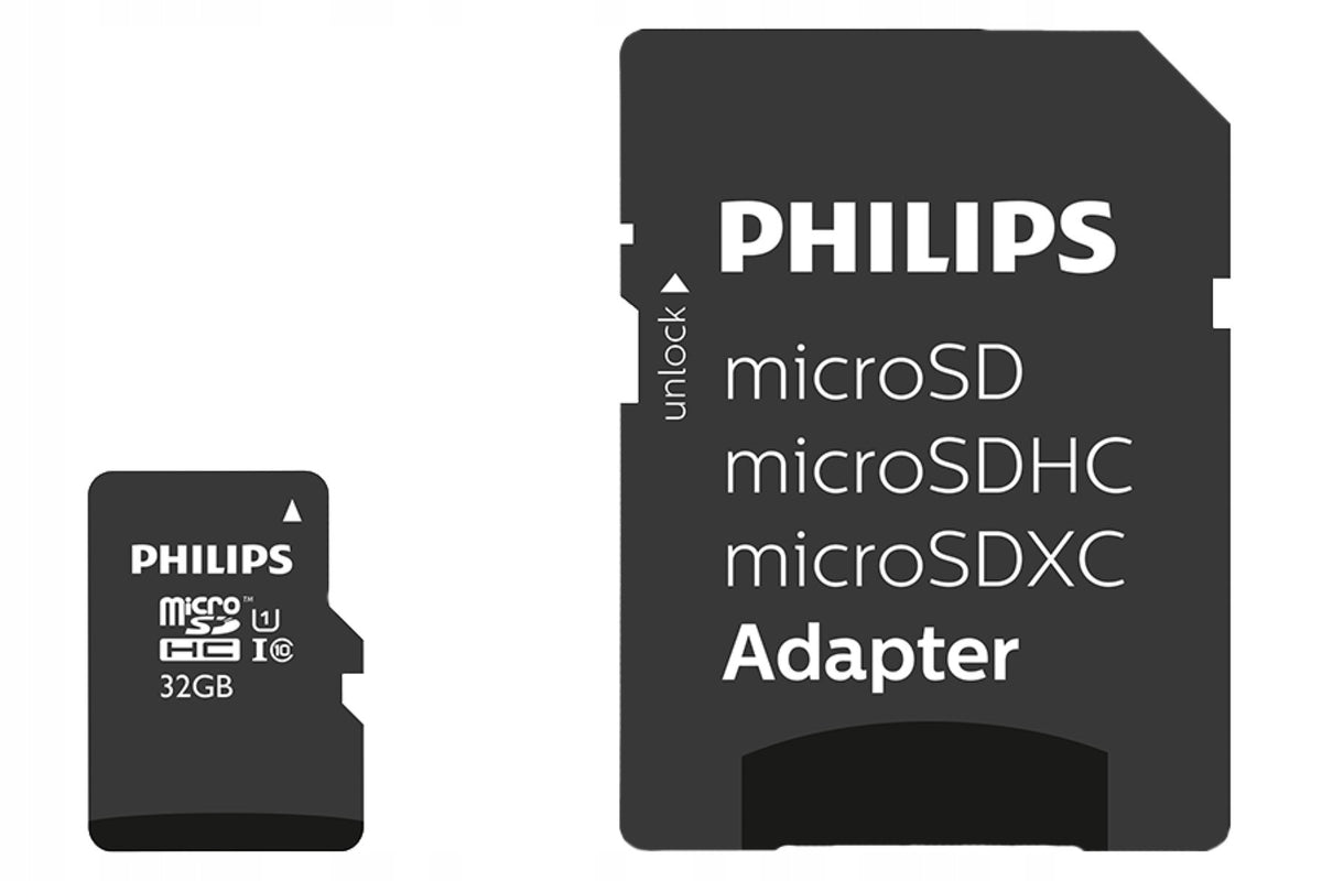 Philips MicroSDHC Card 32GB Class 10 UHS-I U1 + adapter Packaging status original