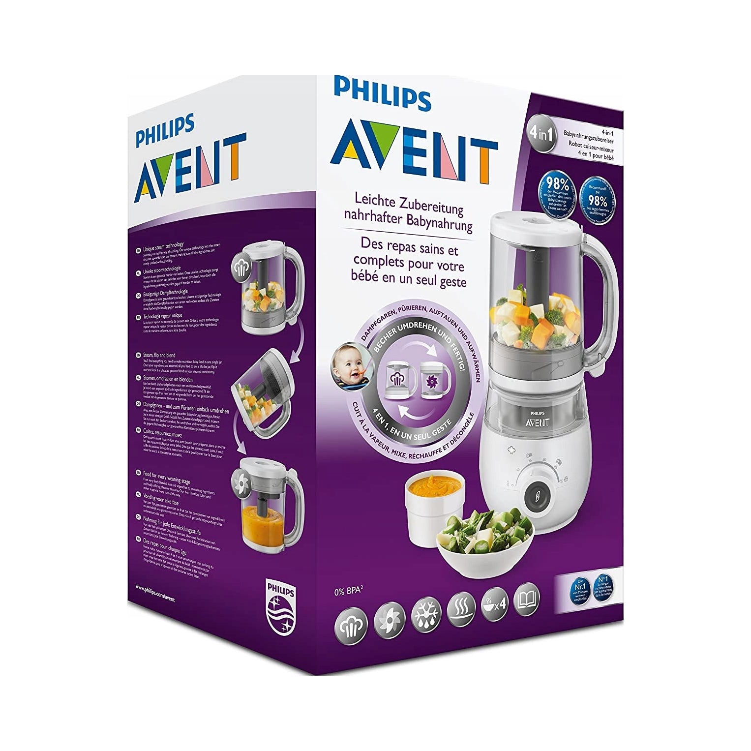 Philips SCF883/01 Avent blender steamer mixer for children 4in1 j562