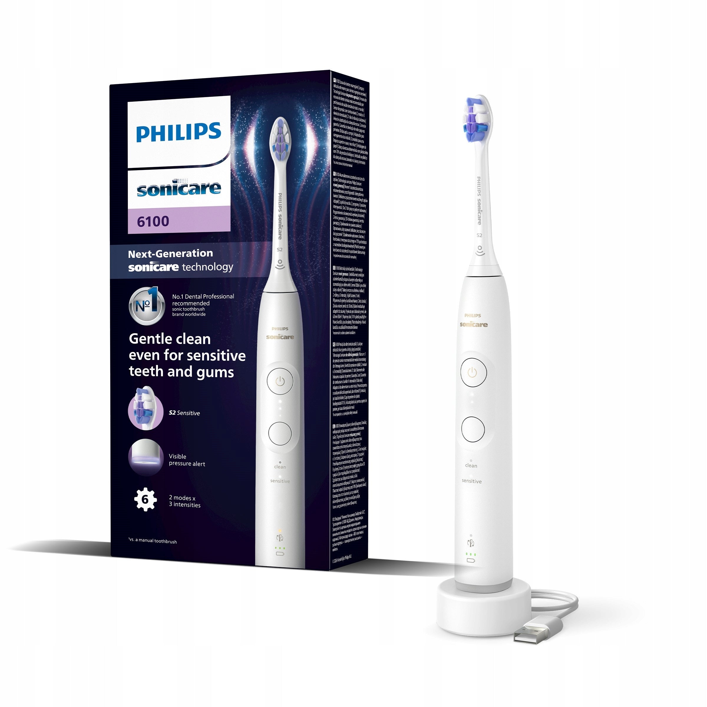 Philips Sonicare 6100 sonic toothbrush white HX7400/01