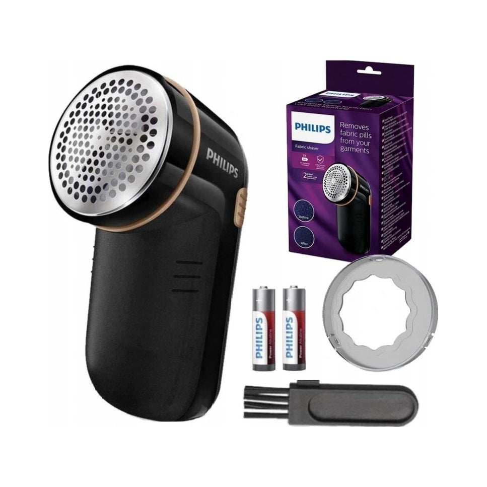 Philips clothes shaver powered by batteries, stainless steel knives