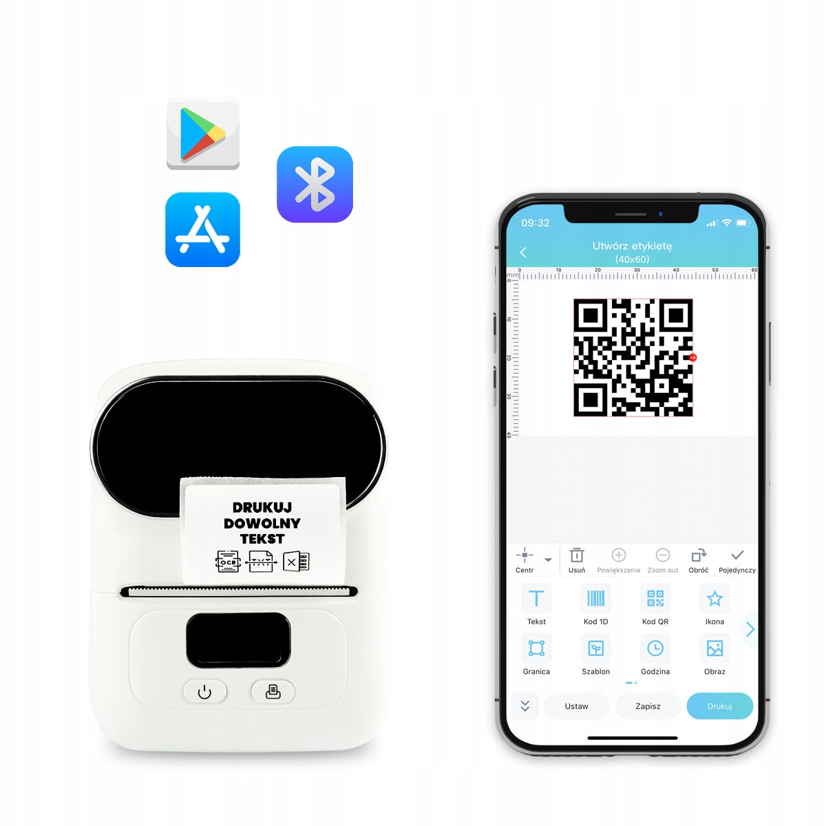 Phomemo M110 mini thermal printer self adhesive labels BT stickers EAN (GTIN) 5907743346110