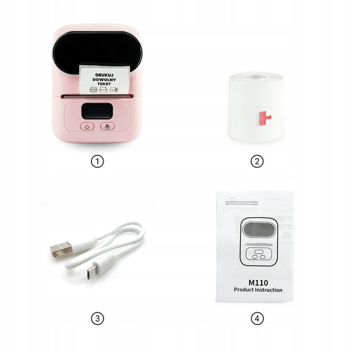 Phomemo M110 thermal printer self-adhesive labels pink with Bluetooth Manufacturer code M110