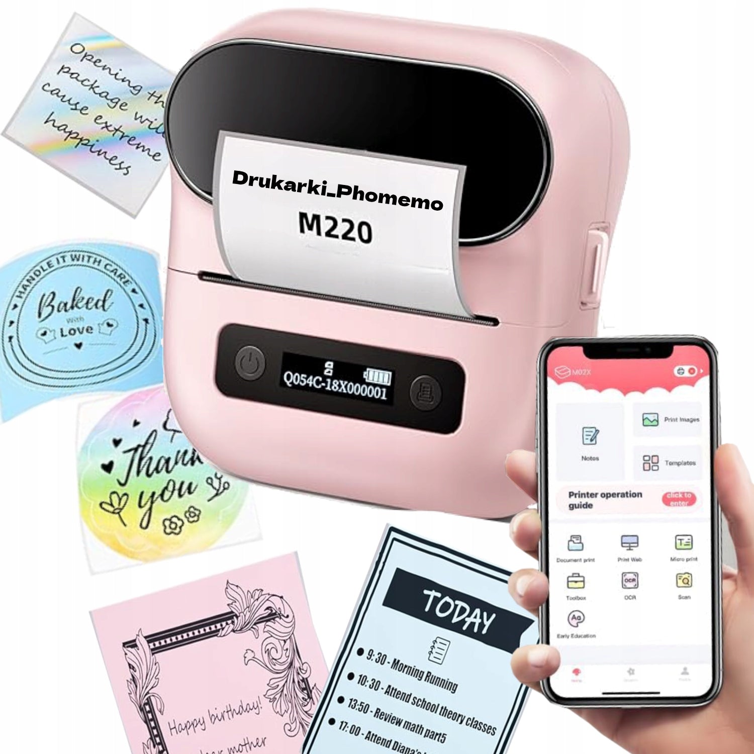 Phomemo M220 Thermal Bluetooth Label Printer PrintMaster 2200mAh 80mm Packaging status original