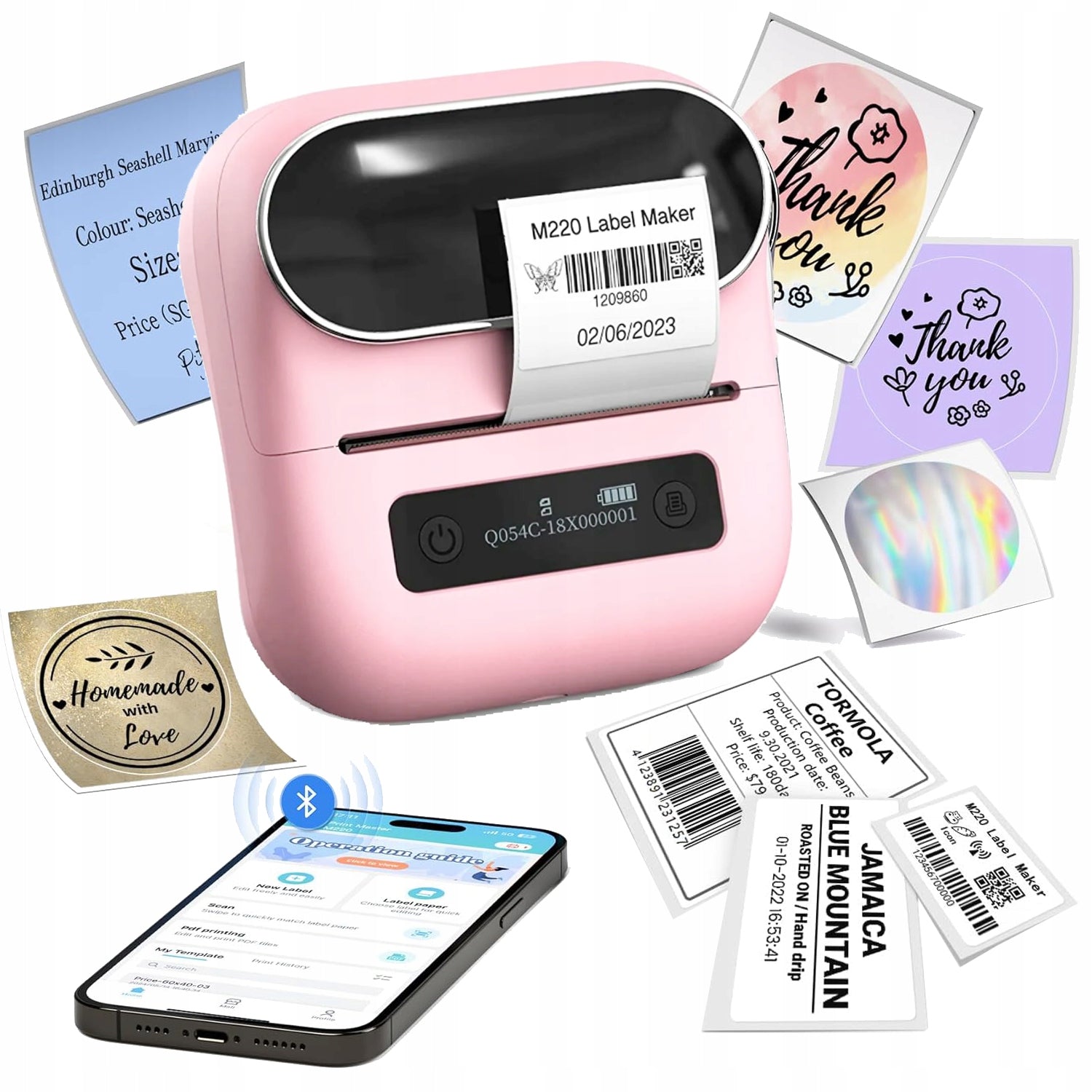 Phomemo M220 Thermal Bluetooth Label Printer PrintMaster 2200mAh 80mm