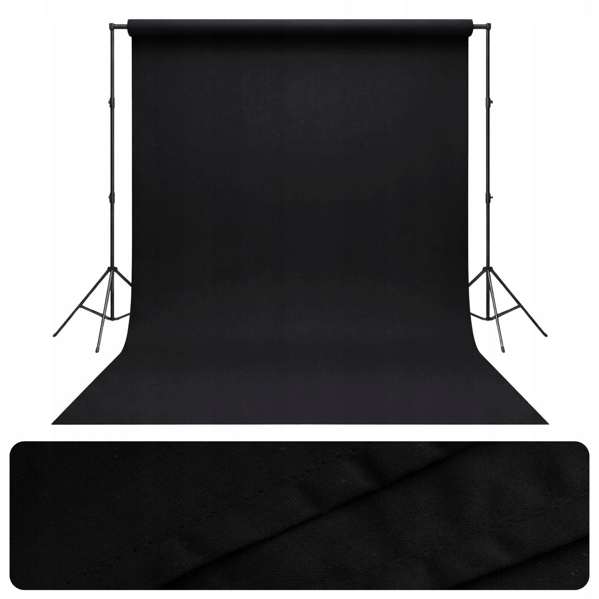 Photo Background 160x200 cm cotton fabric ALOISO Black