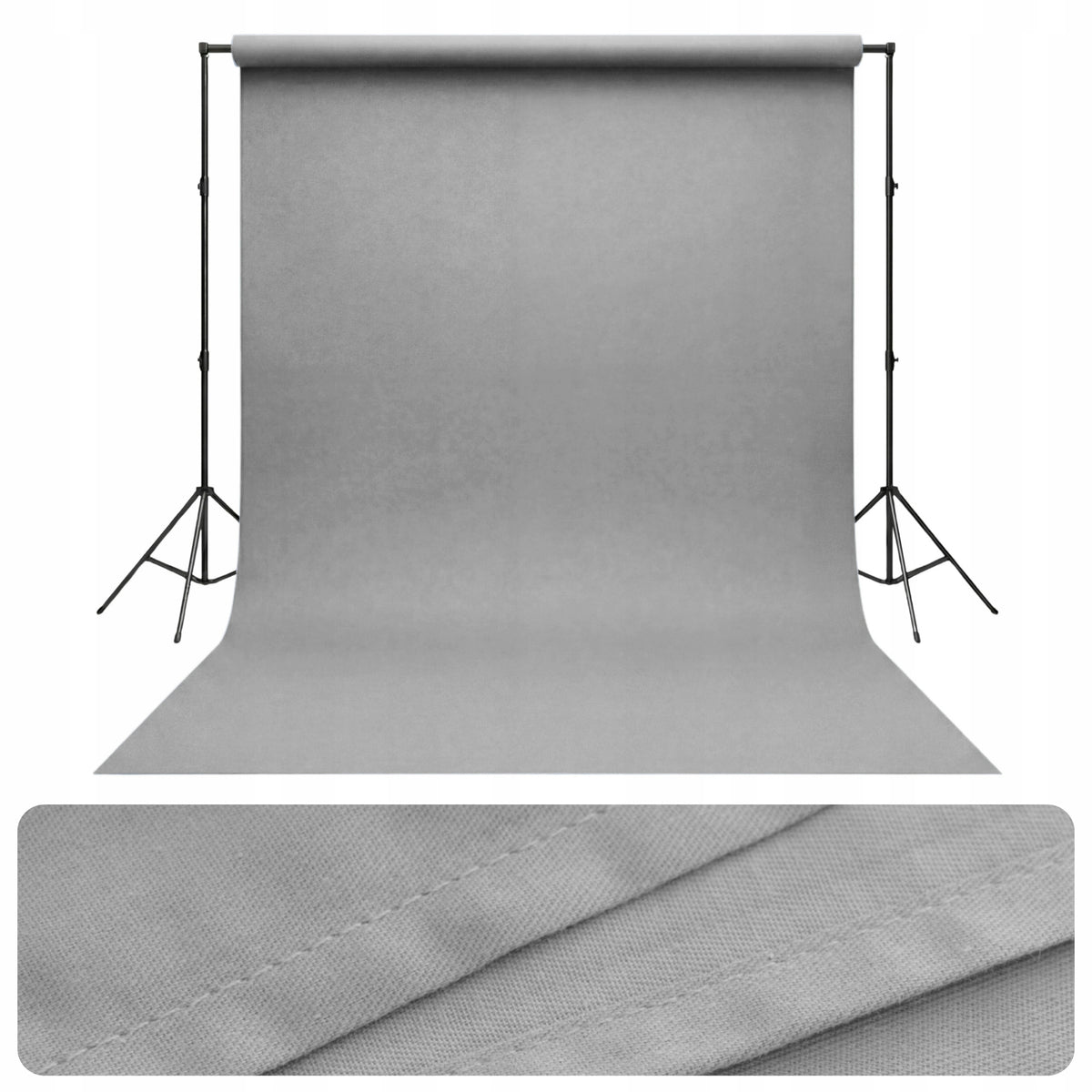 Photo Background 200x220 cm cotton fabric ALOISO Grey
