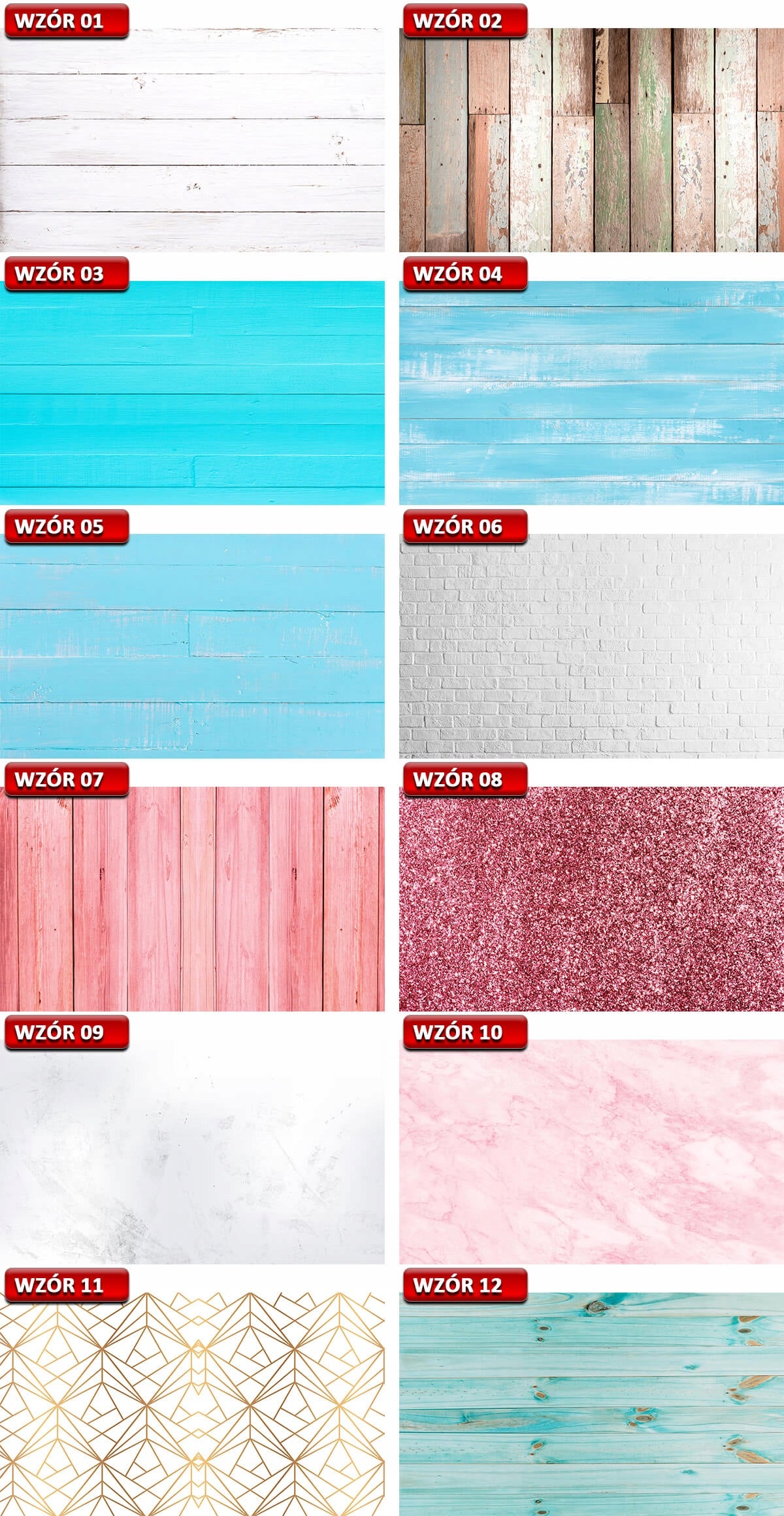 Photo Background 70x120 cm VINYL Waterproof VARIOUS DESIGNS Photography Manufacturer no brand