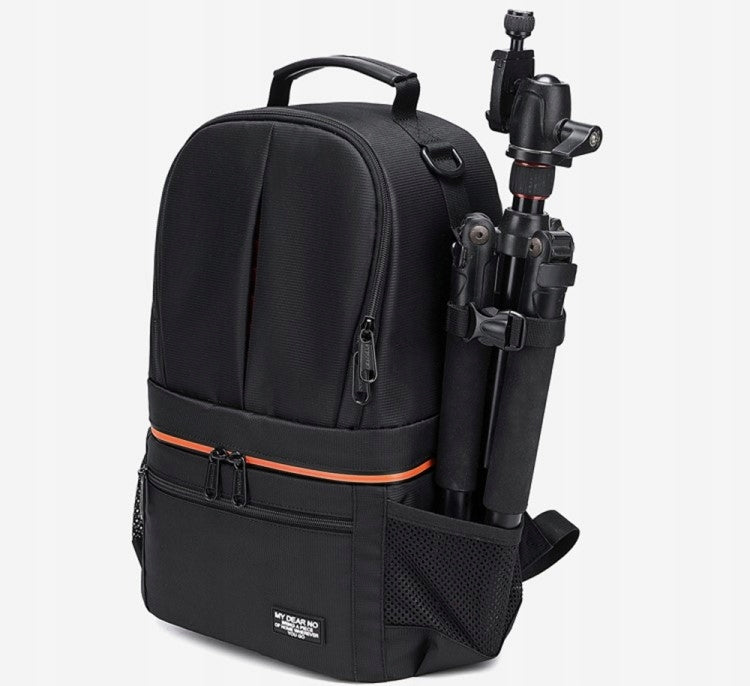 Photo Backpack for Camera Lens Spacious Tourist Travel NEON Color black